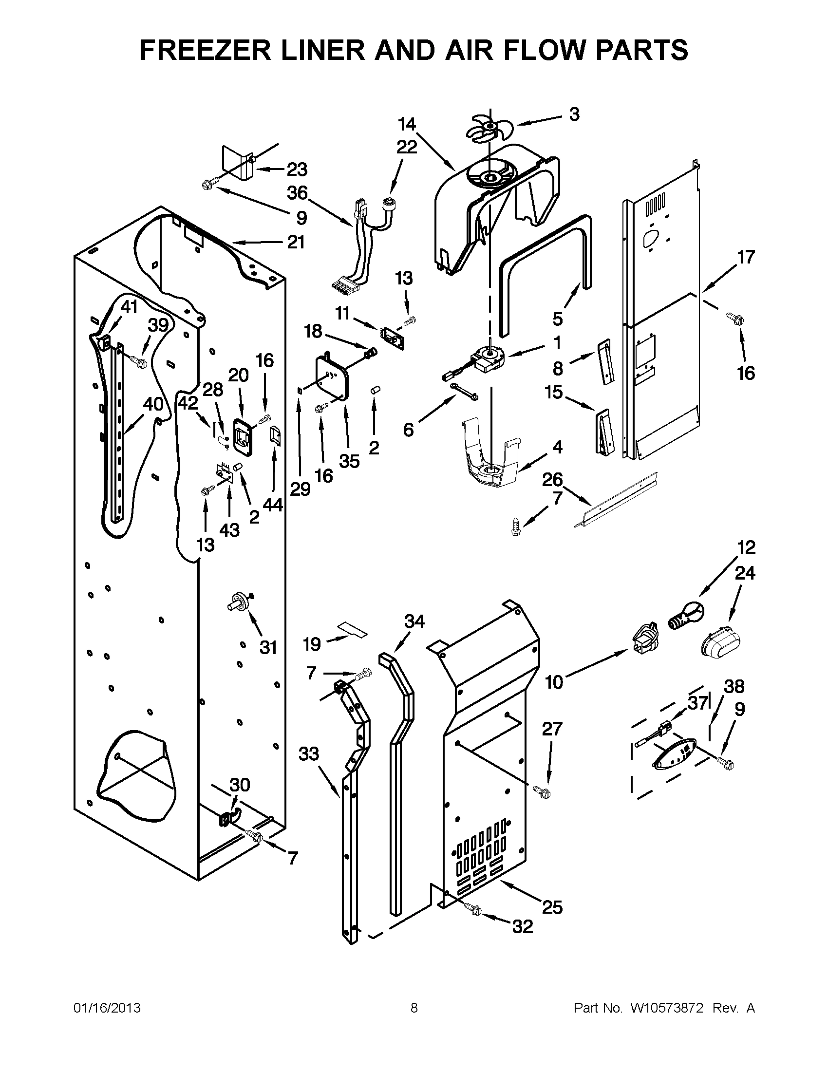 04 - FREEZER LINER AND AIR FLOW PARTS