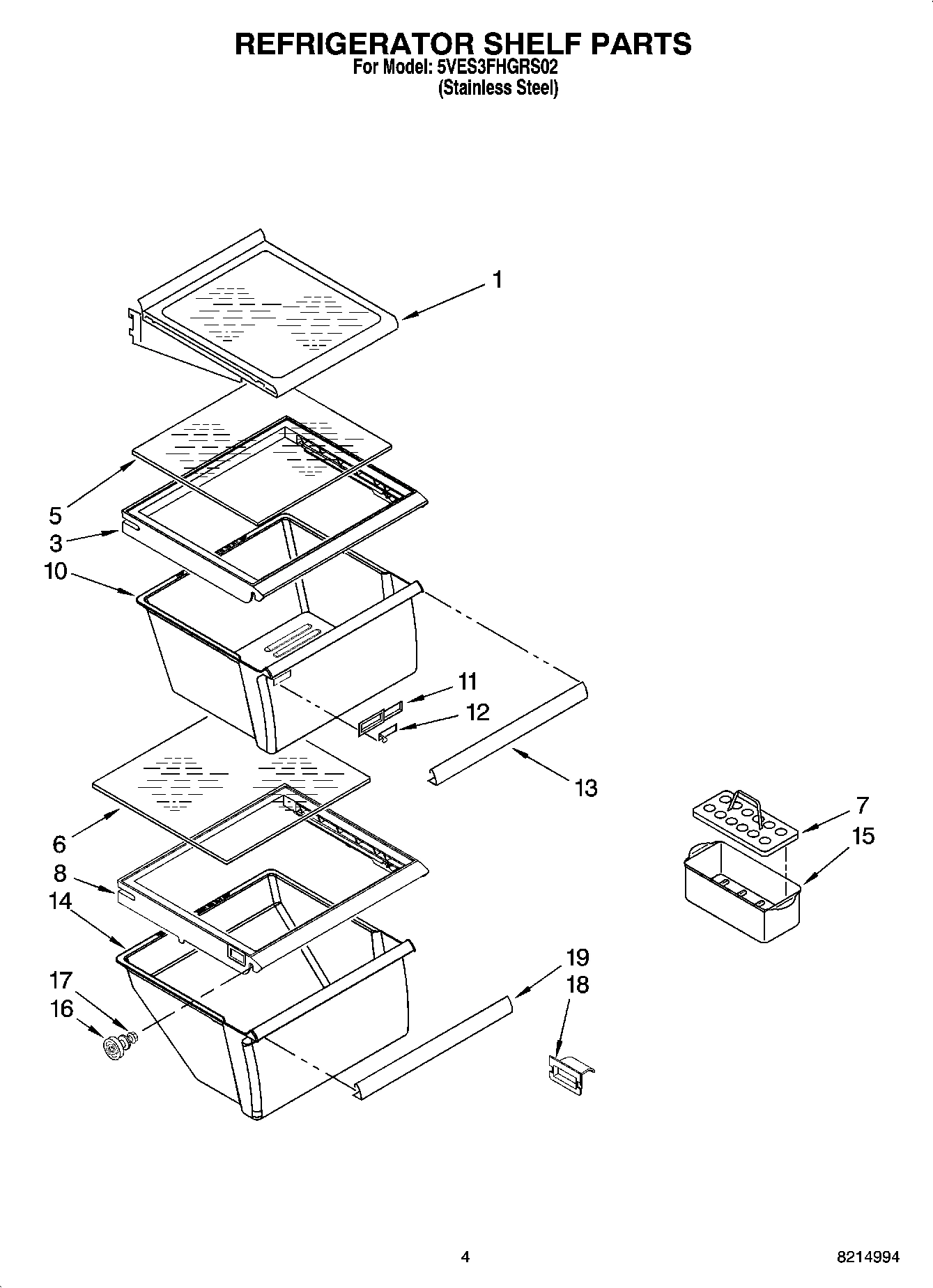 03 - REFRIGERATOR SHELF PARTS