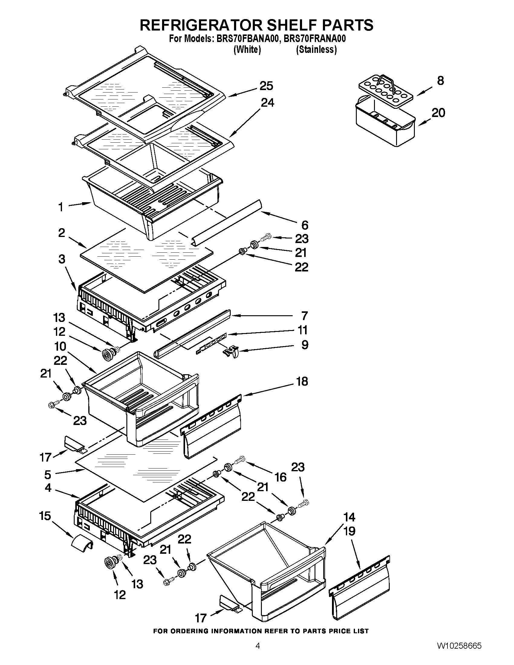 03 - REFRIGERATOR SHELF PARTS