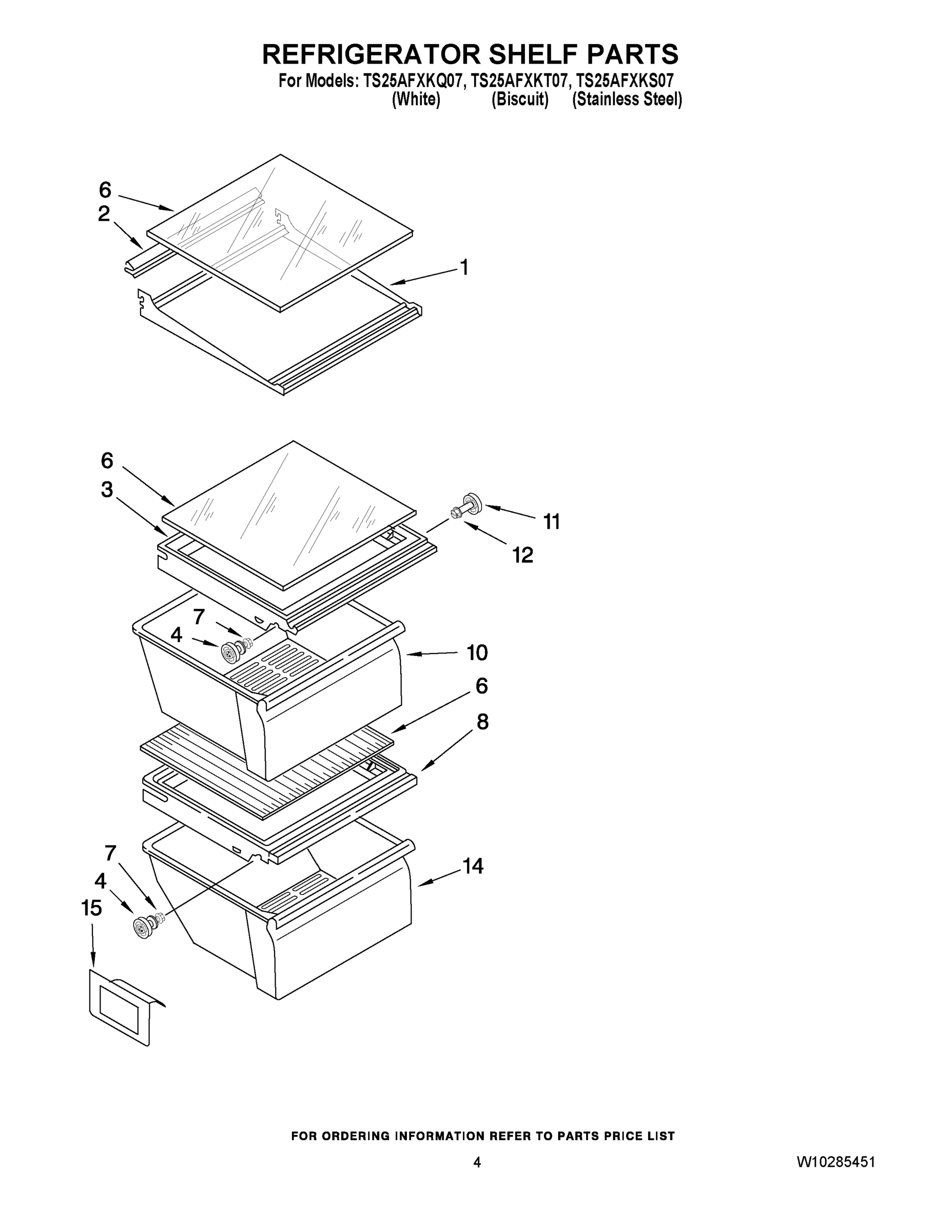 03 - REFRIGERATOR SHELF PARTS
