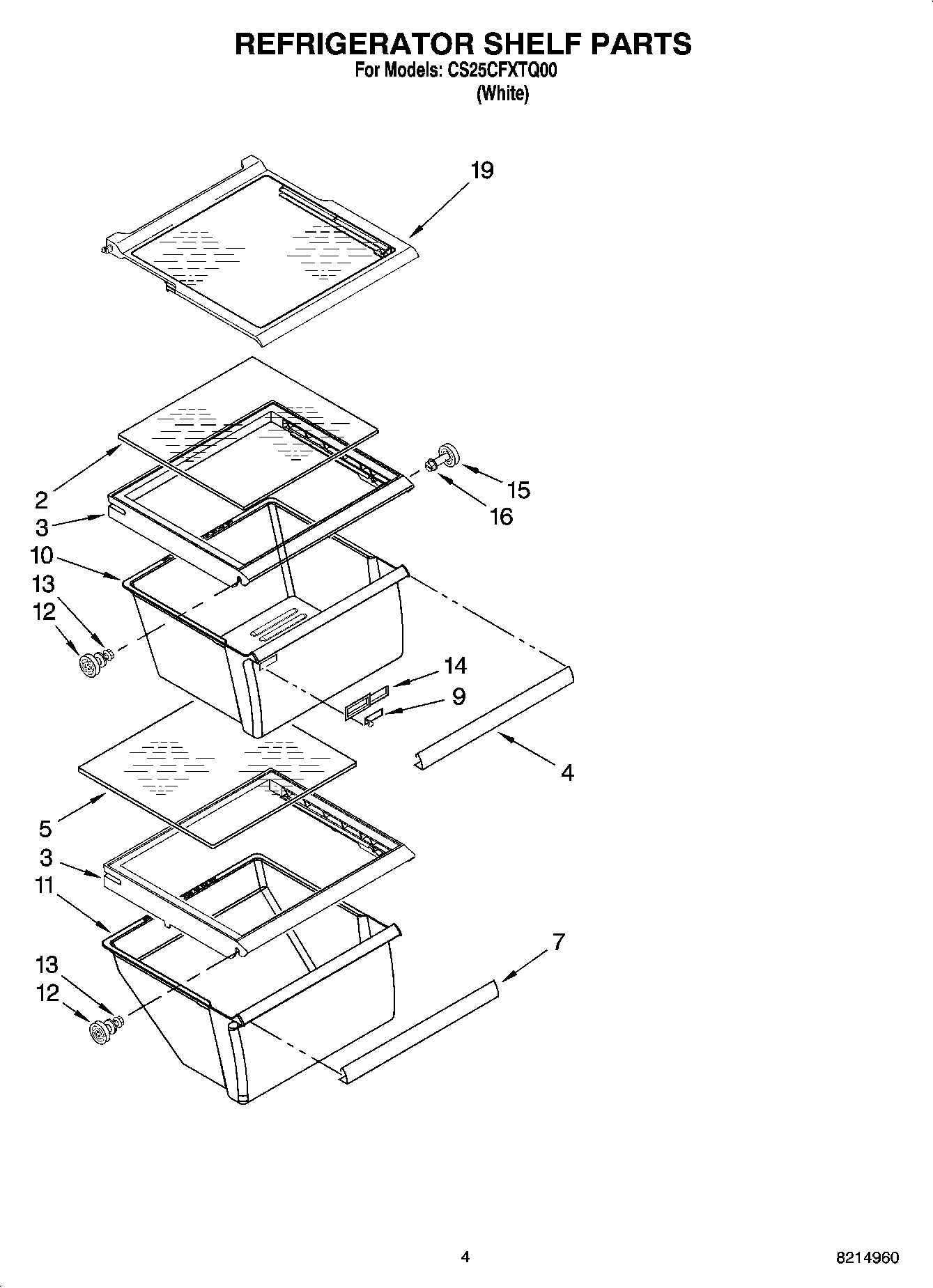 03 - REFRIGERATOR SHELF PARTS