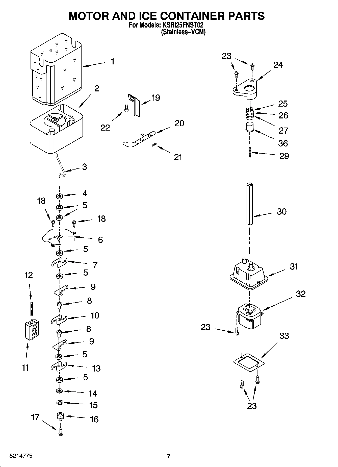 05 - MOTOR AND ICE CONTAINER PARTS