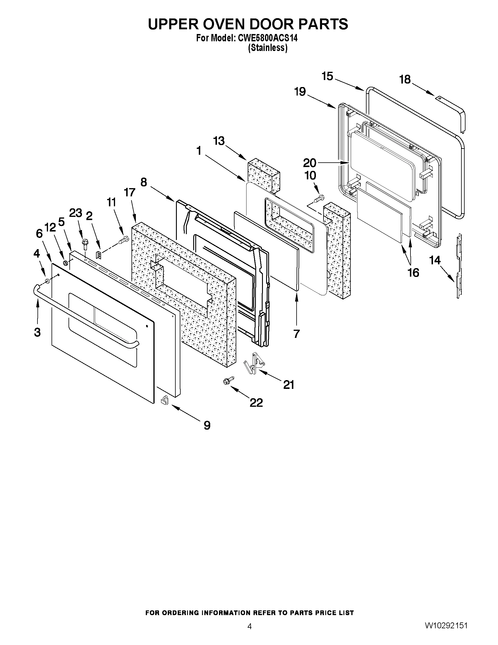 03 - UPPER OVEN DOOR PARTS