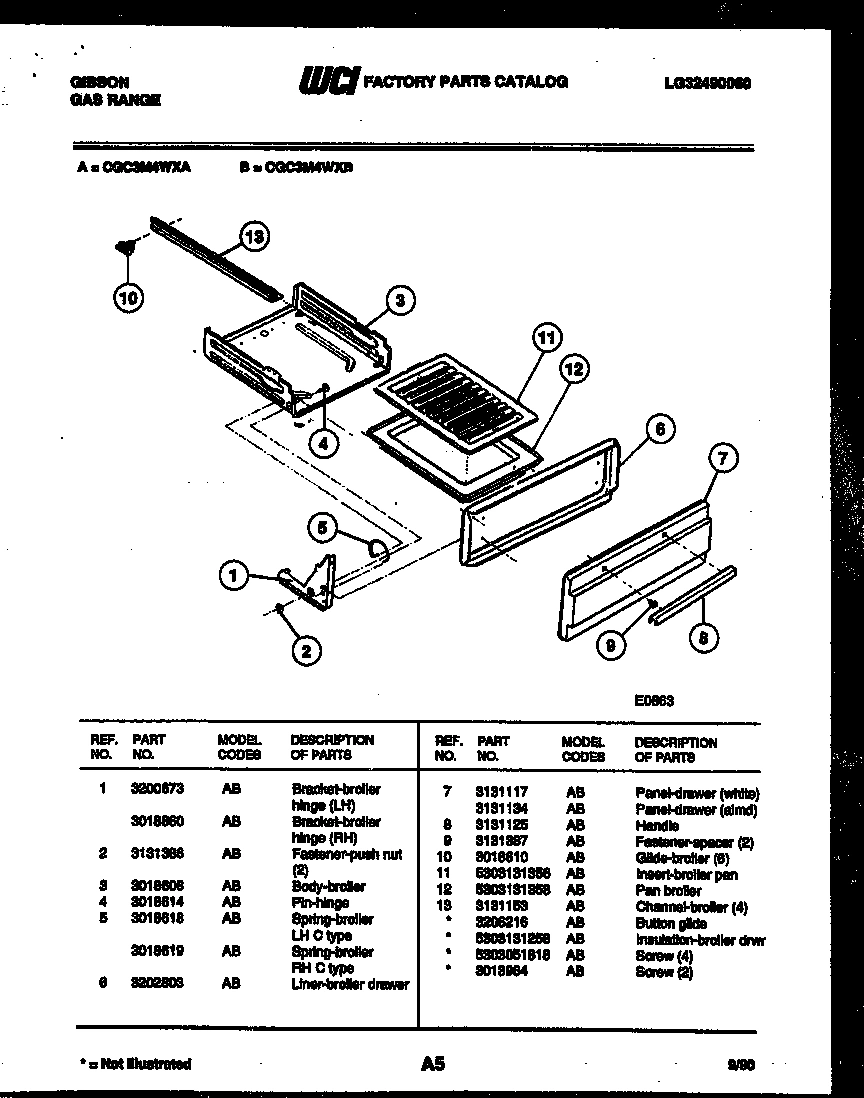 05 - BROILER DRAWER PARTS