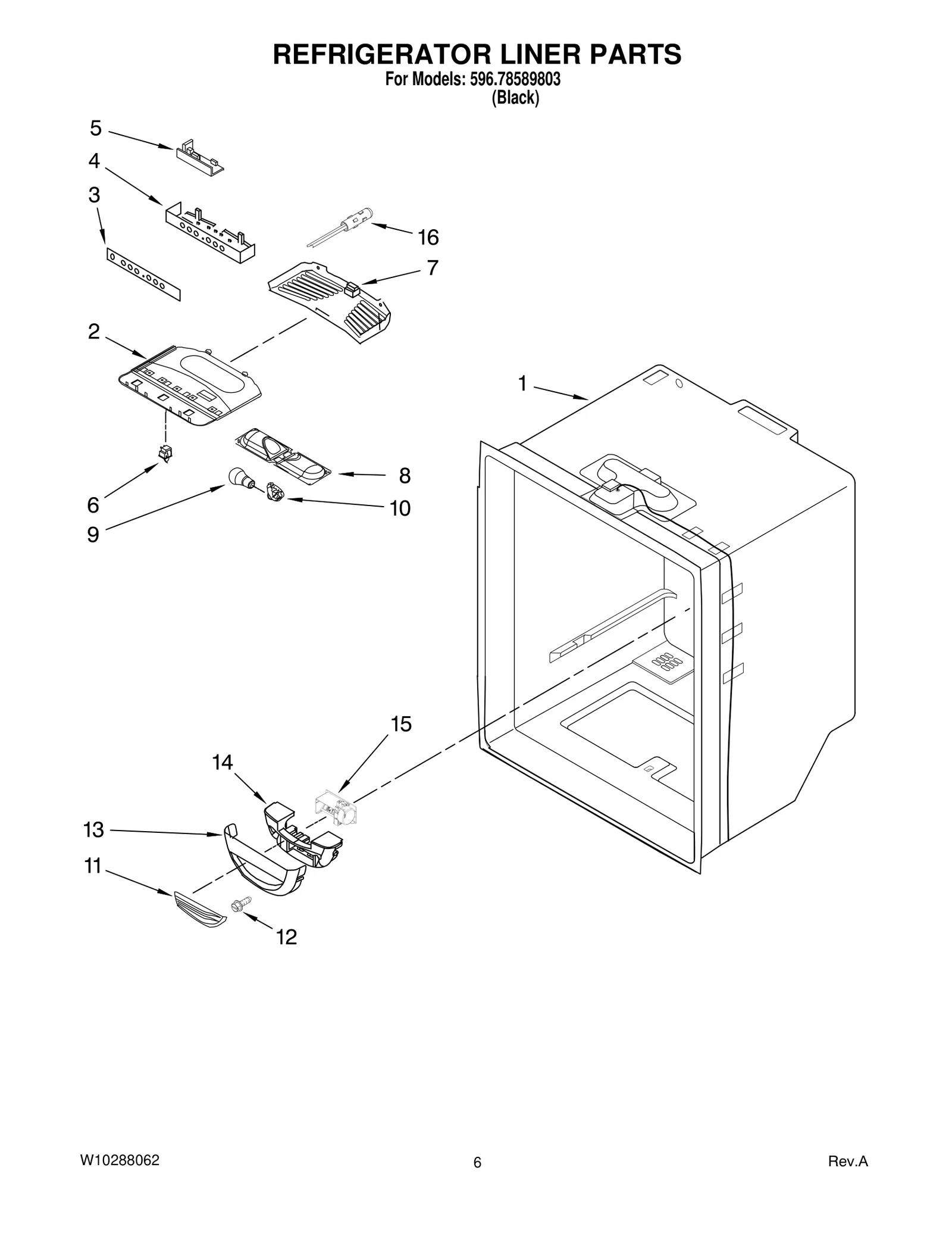 REFRIGERATOR LINER PARTS