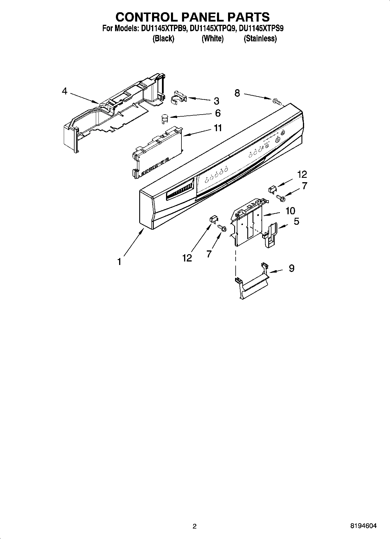 02 - CONTROL PANEL PARTS