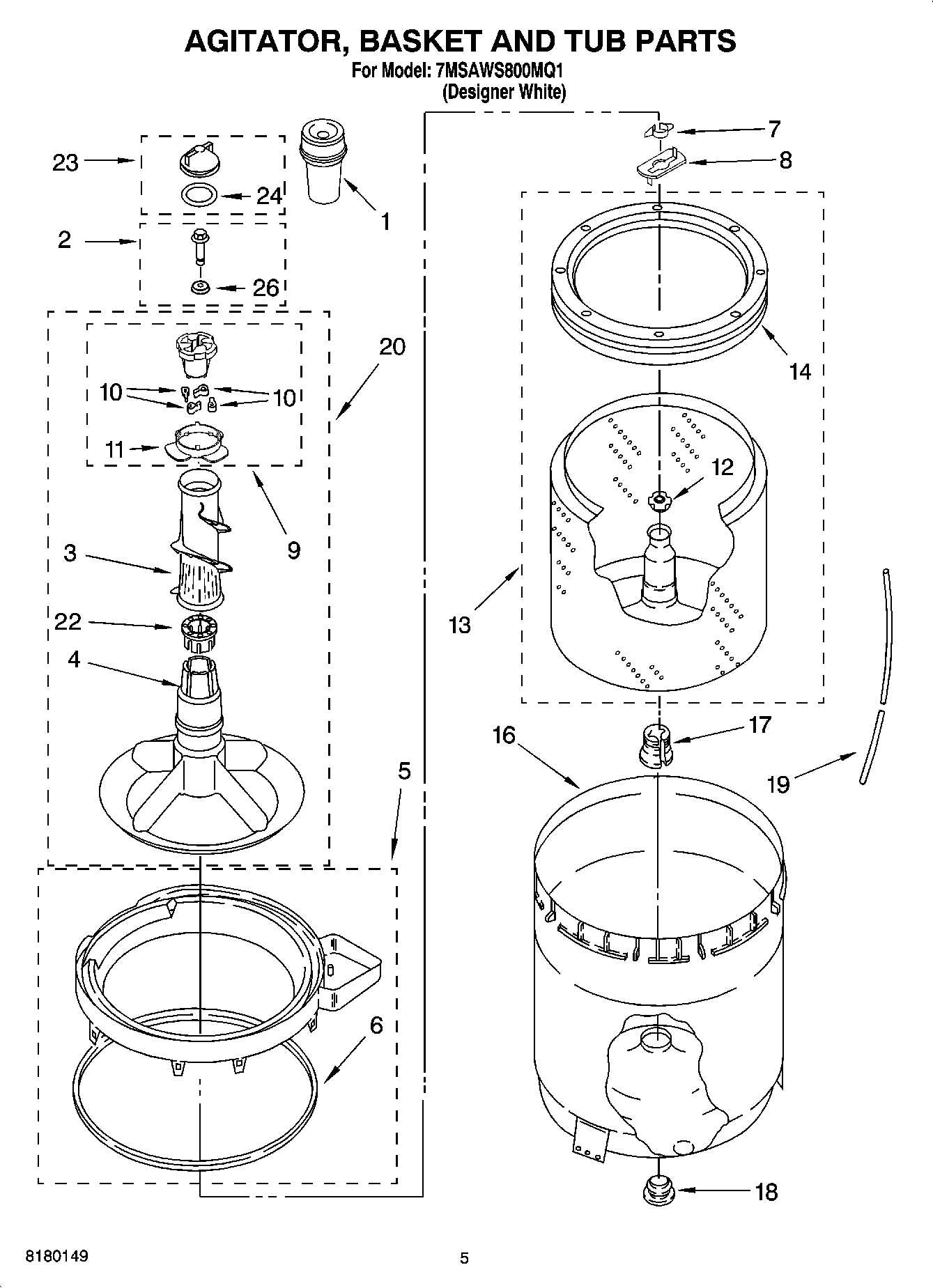 03 - AGITATOR, BASKET AND TUB PARTS