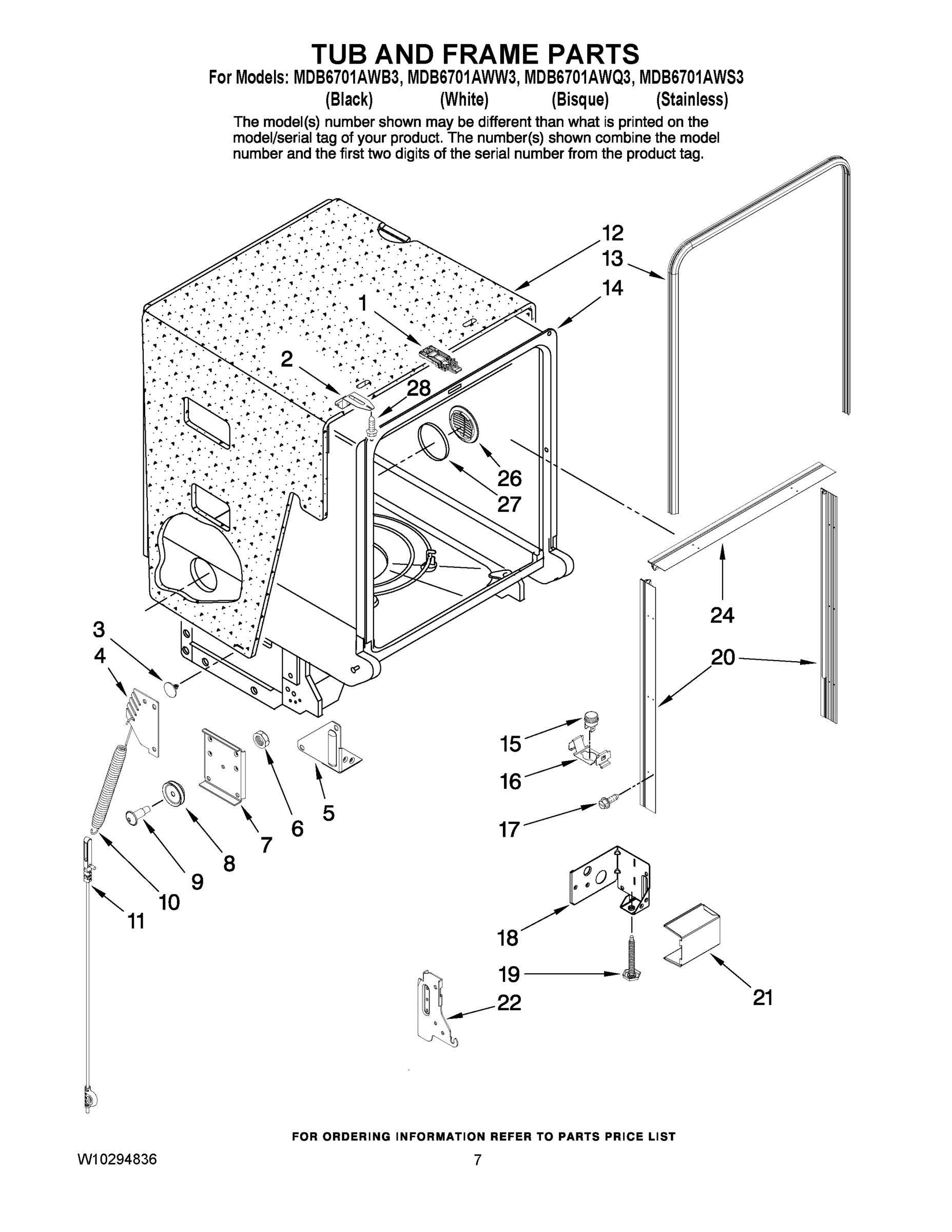 07 - TUB AND FRAME PARTS
