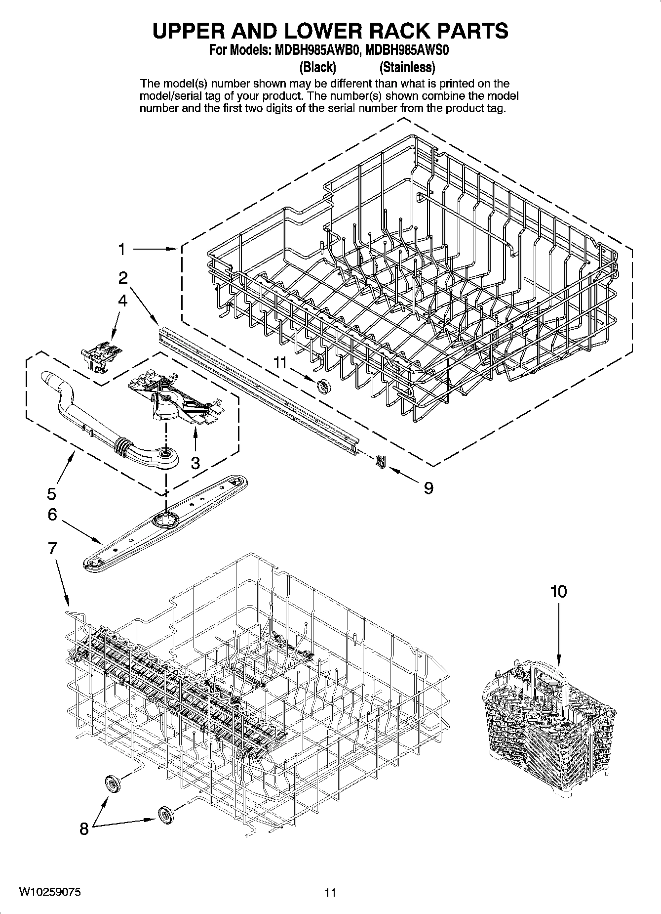 09 - UPPER AND LOWER RACK PARTS