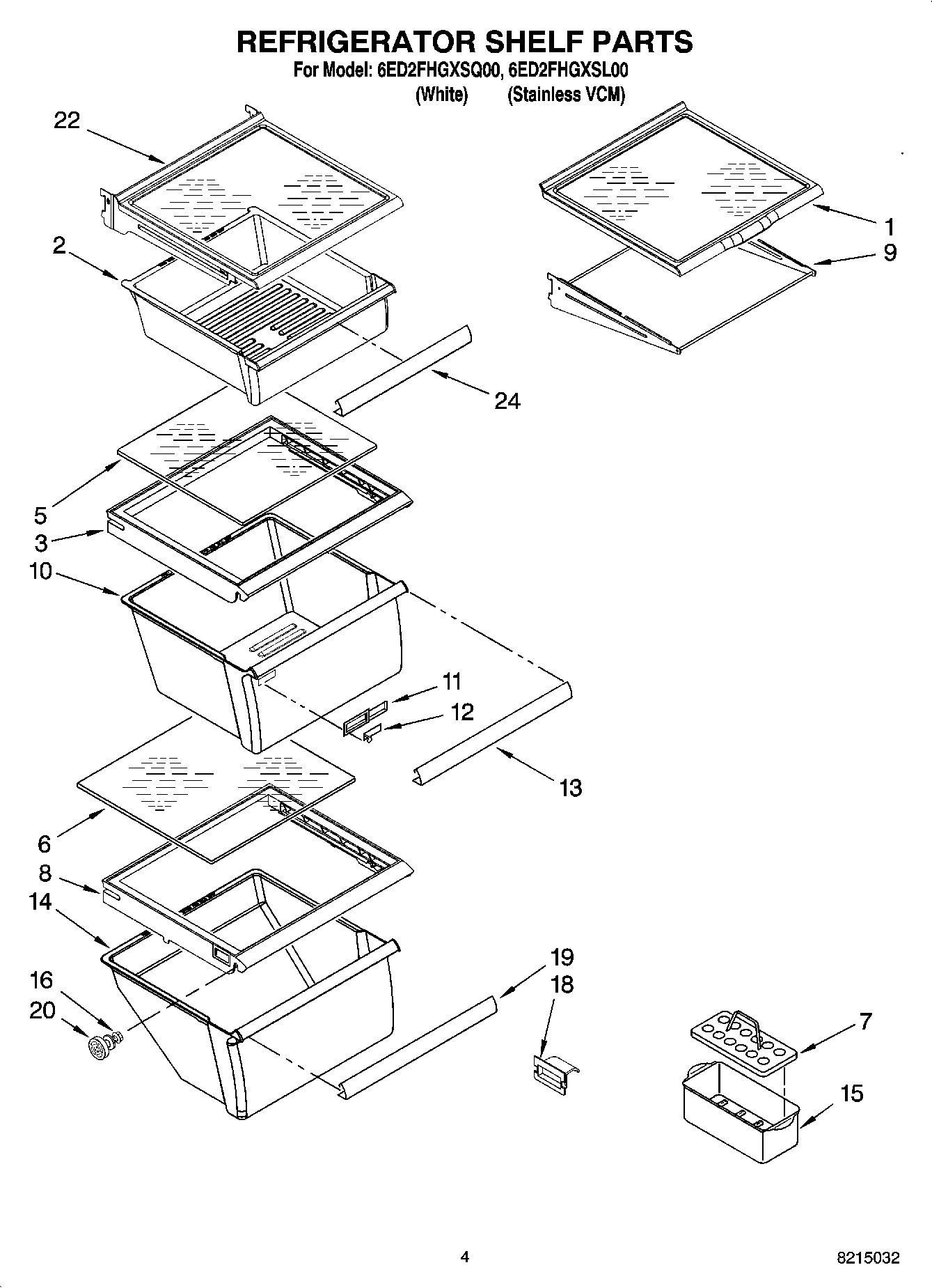 03 - REFRIGERATOR SHELF PARTS