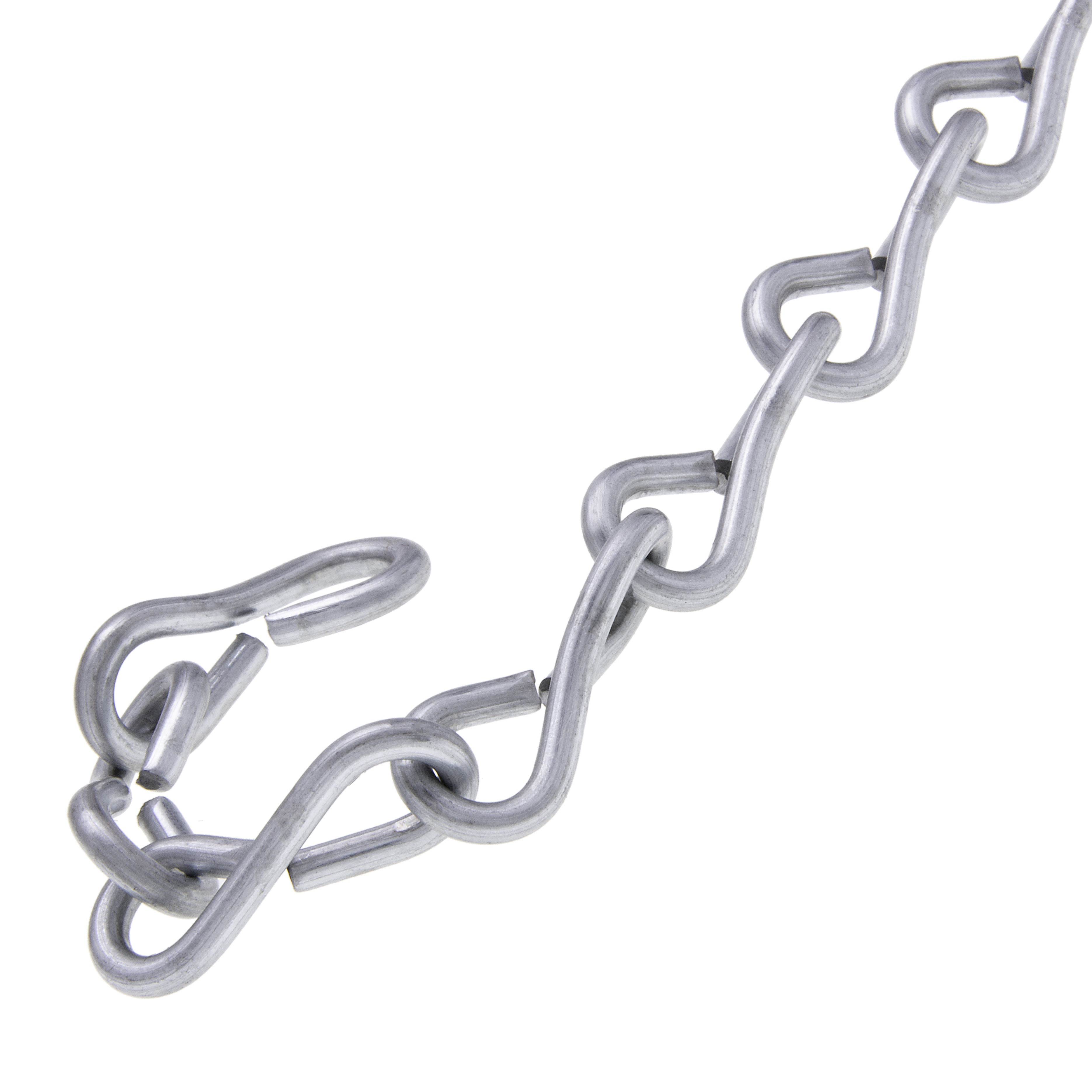 Jack Chain, 10, 1/2 in. size, 43 lb. working load limit, Steel, Galvanized finish, 50 ft. per box