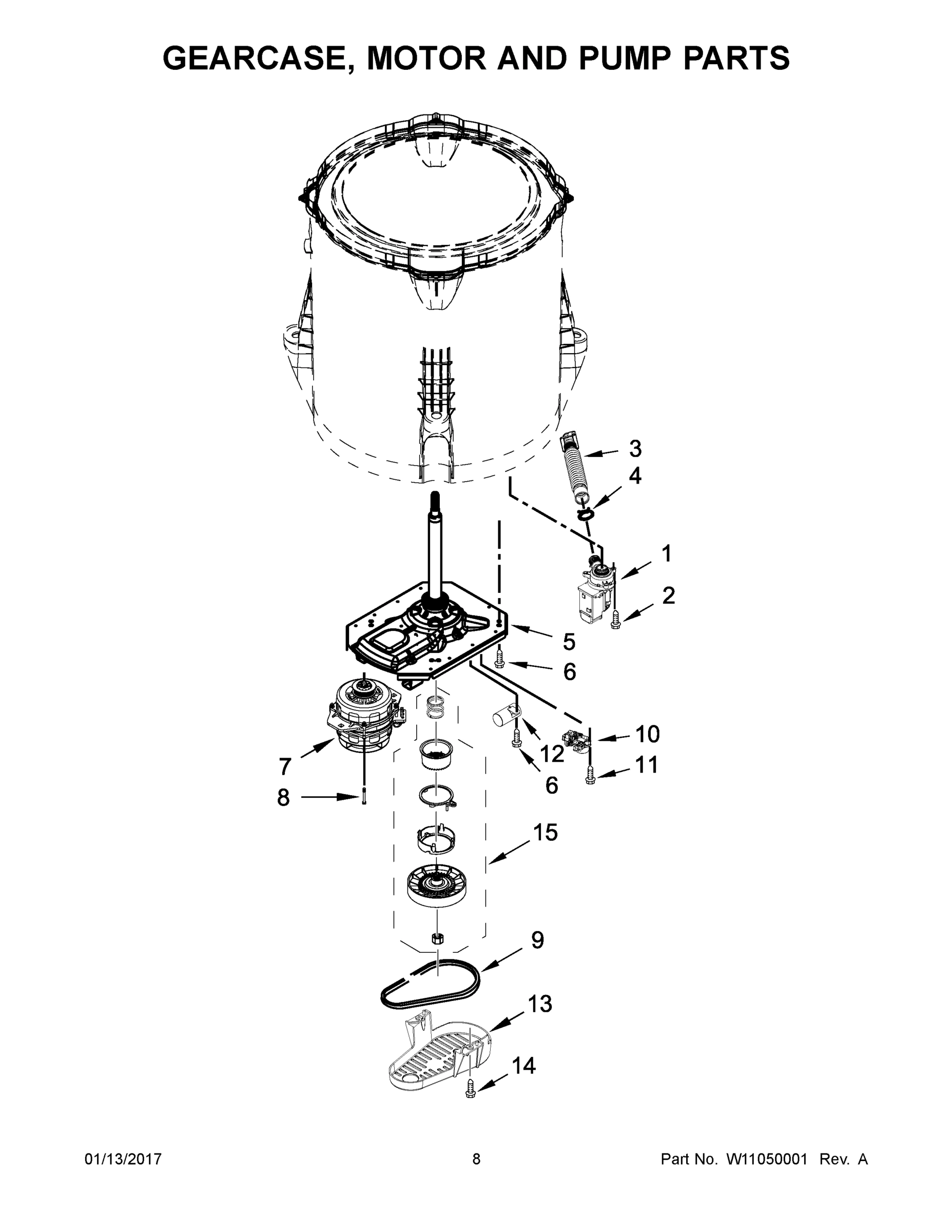 05 - GEARCASE, MOTOR AND PUMP PARTS