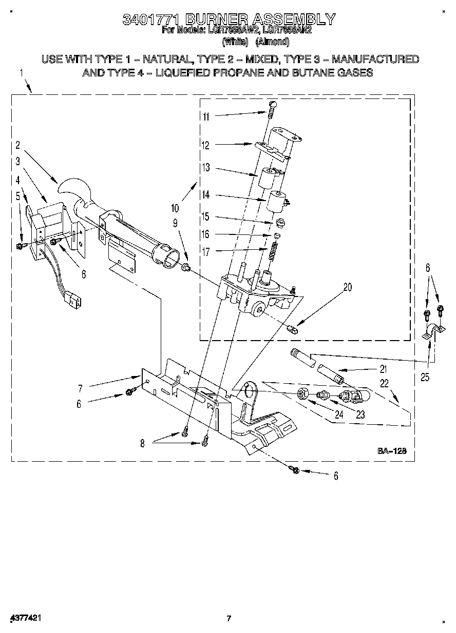 04 - 3401771 BURNER ASSEMBLY