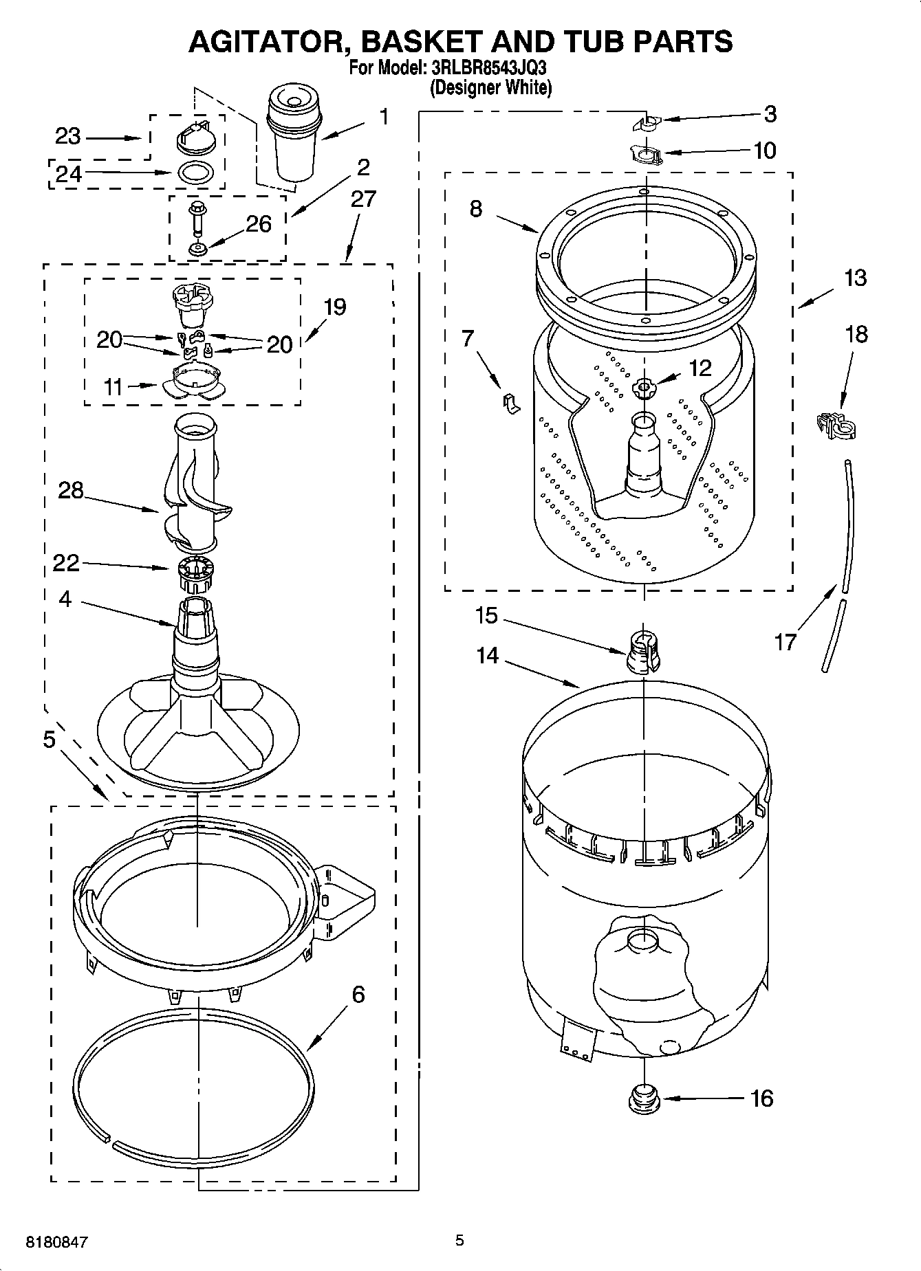 03 - AGITATOR, BASKET AND TUB PARTS
