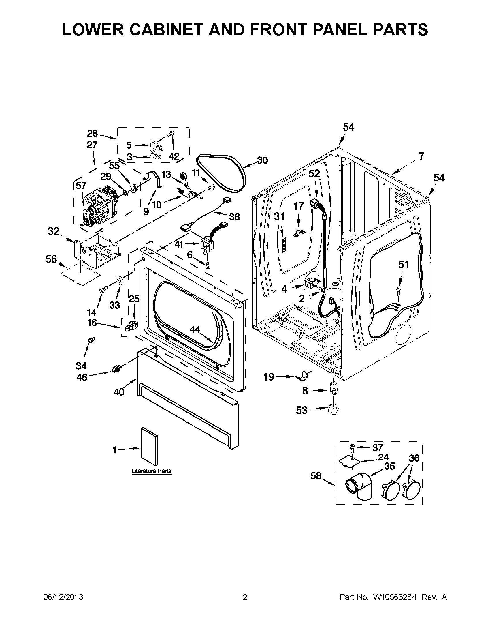 01 - LOWER CABINET AND FRONT PANEL PARTS
