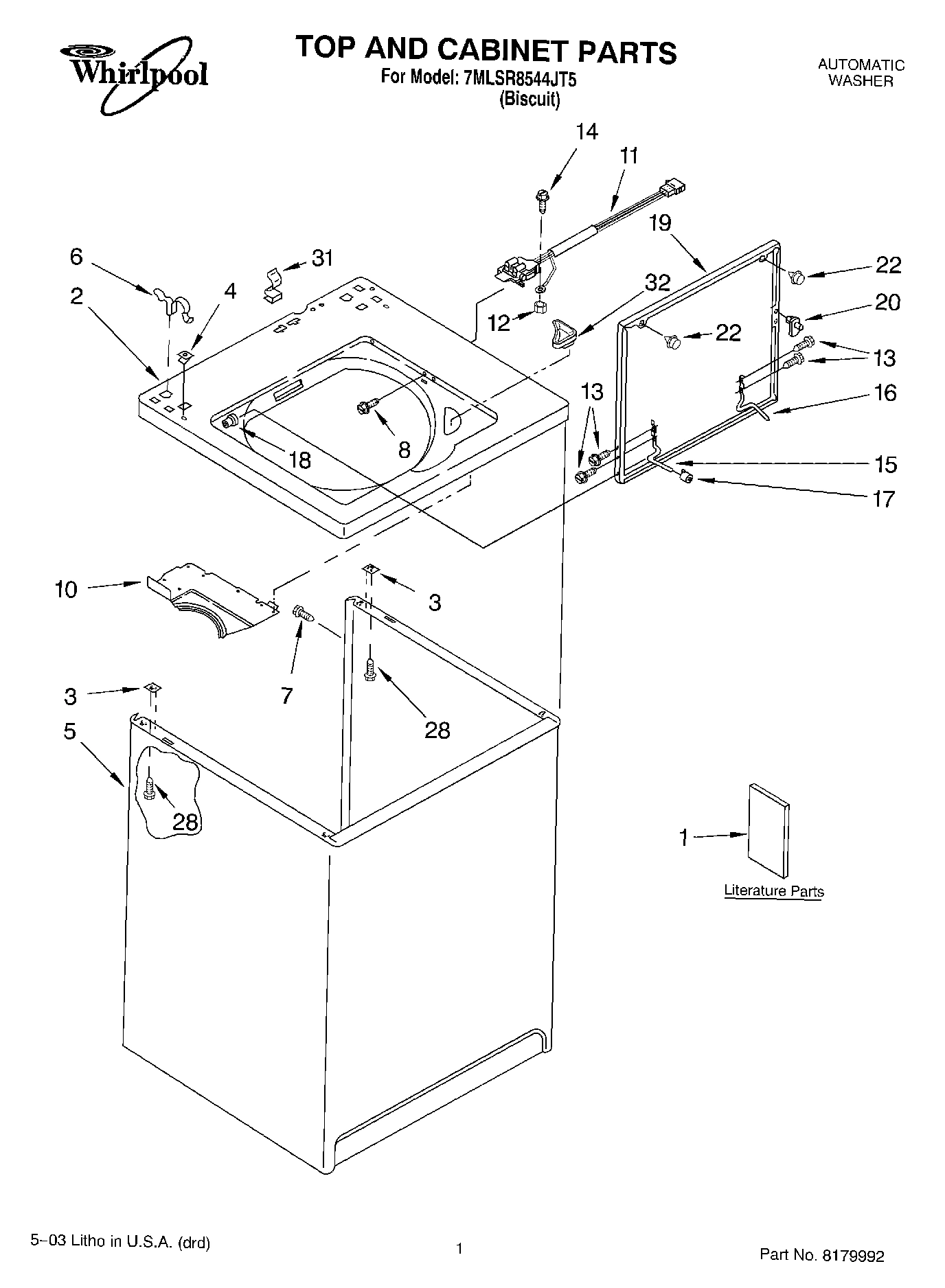 01 - TOP AND CABINET PARTS