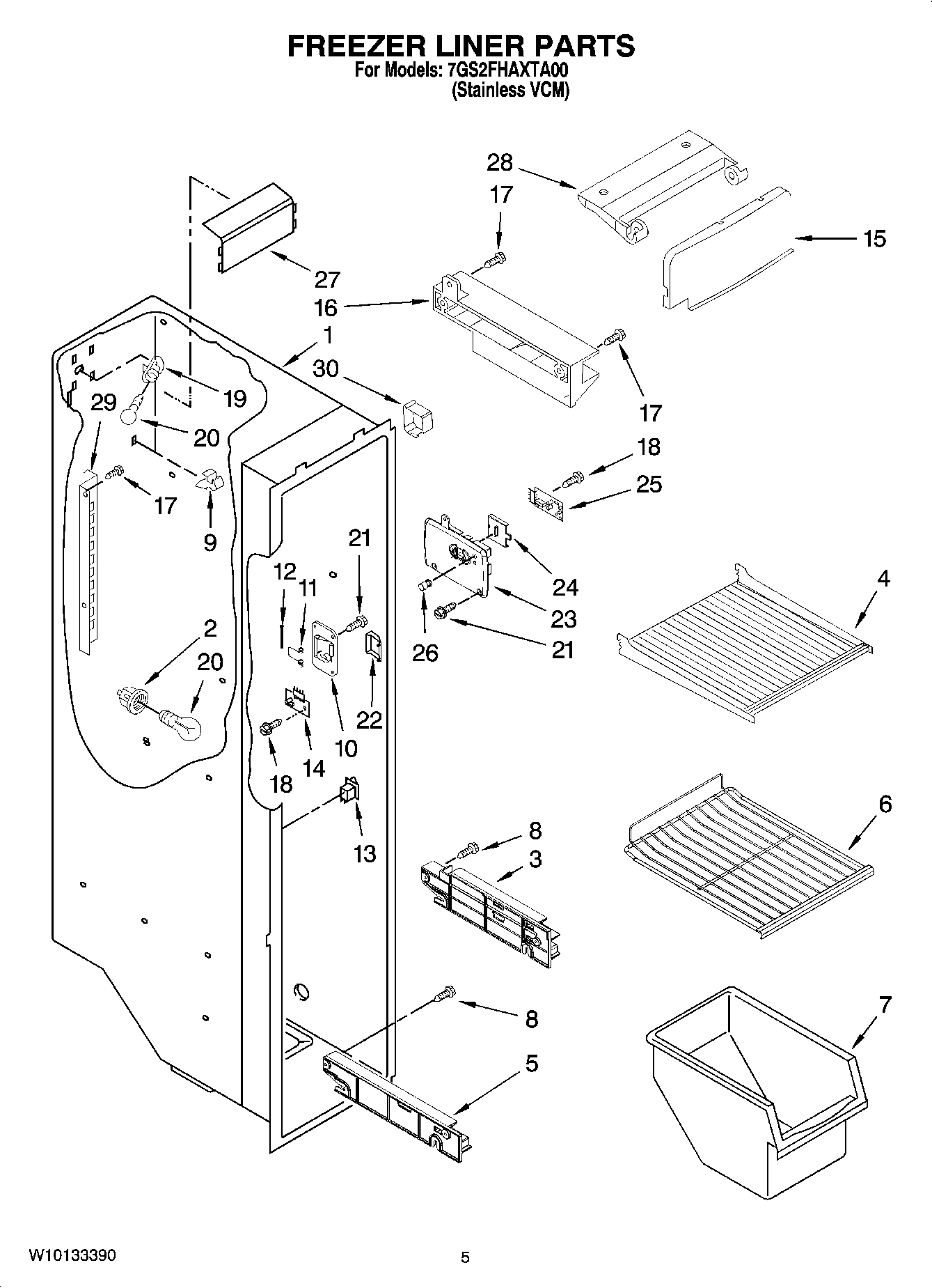 04 - FREEZER LINER PARTS