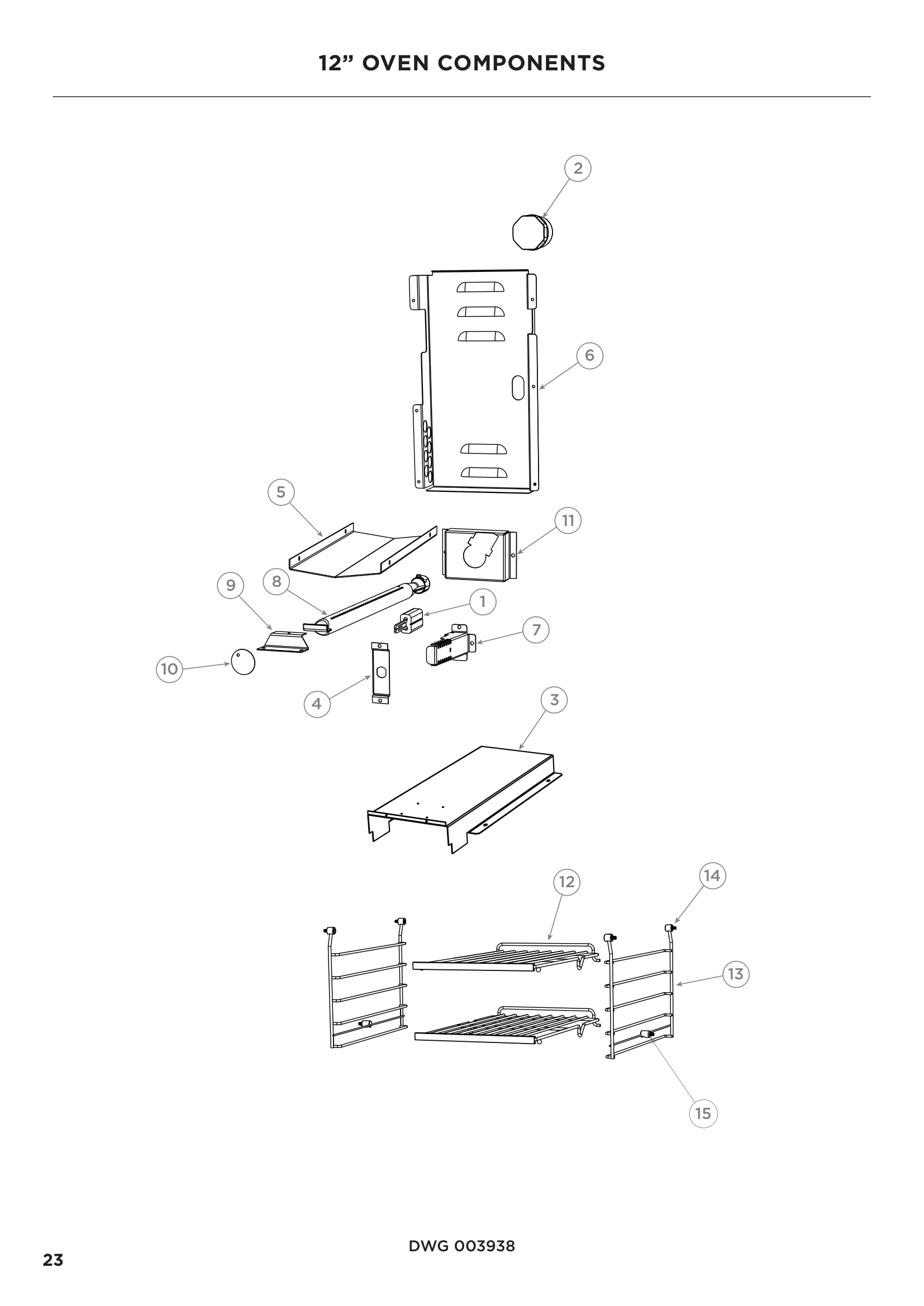 12” OVEN COMPONENTS
