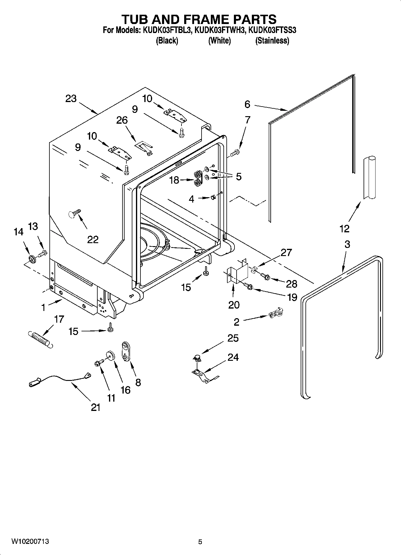 05 - TUB AND FRAME PARTS