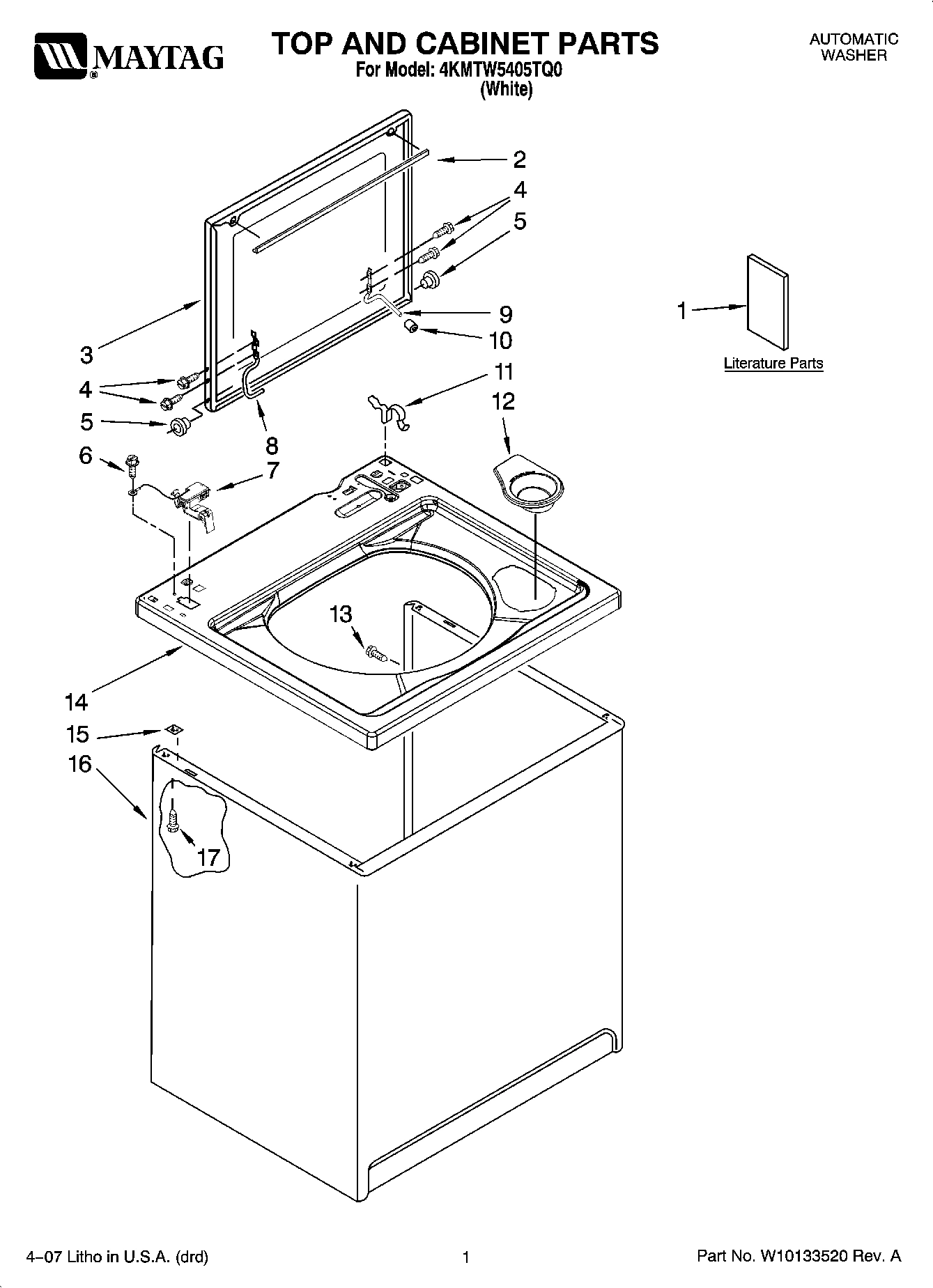 01 - TOP AND CABINET PARTS