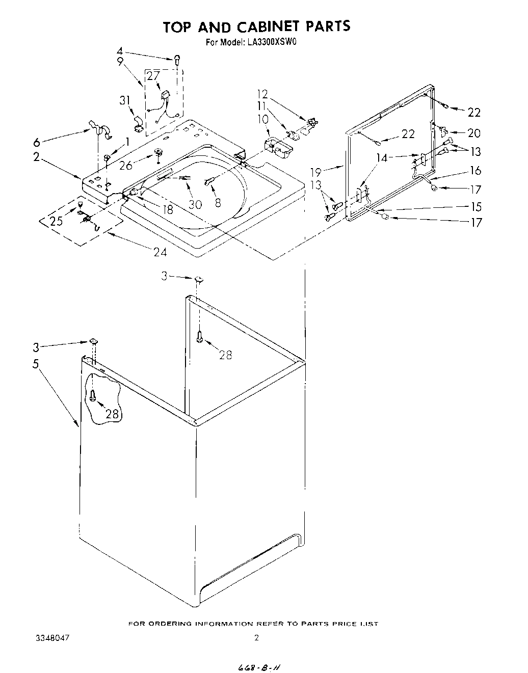 02 - TOP AND CABINET, NOT ILLUSTRATED AND OPTIONAL