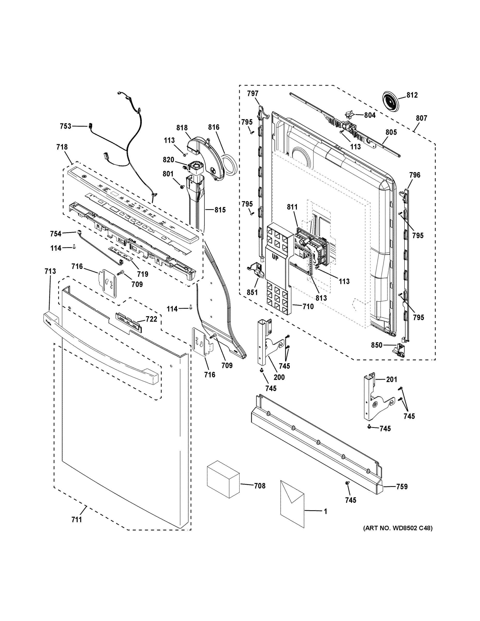 ESCUTCHEON & DOOR ASSEMBLY