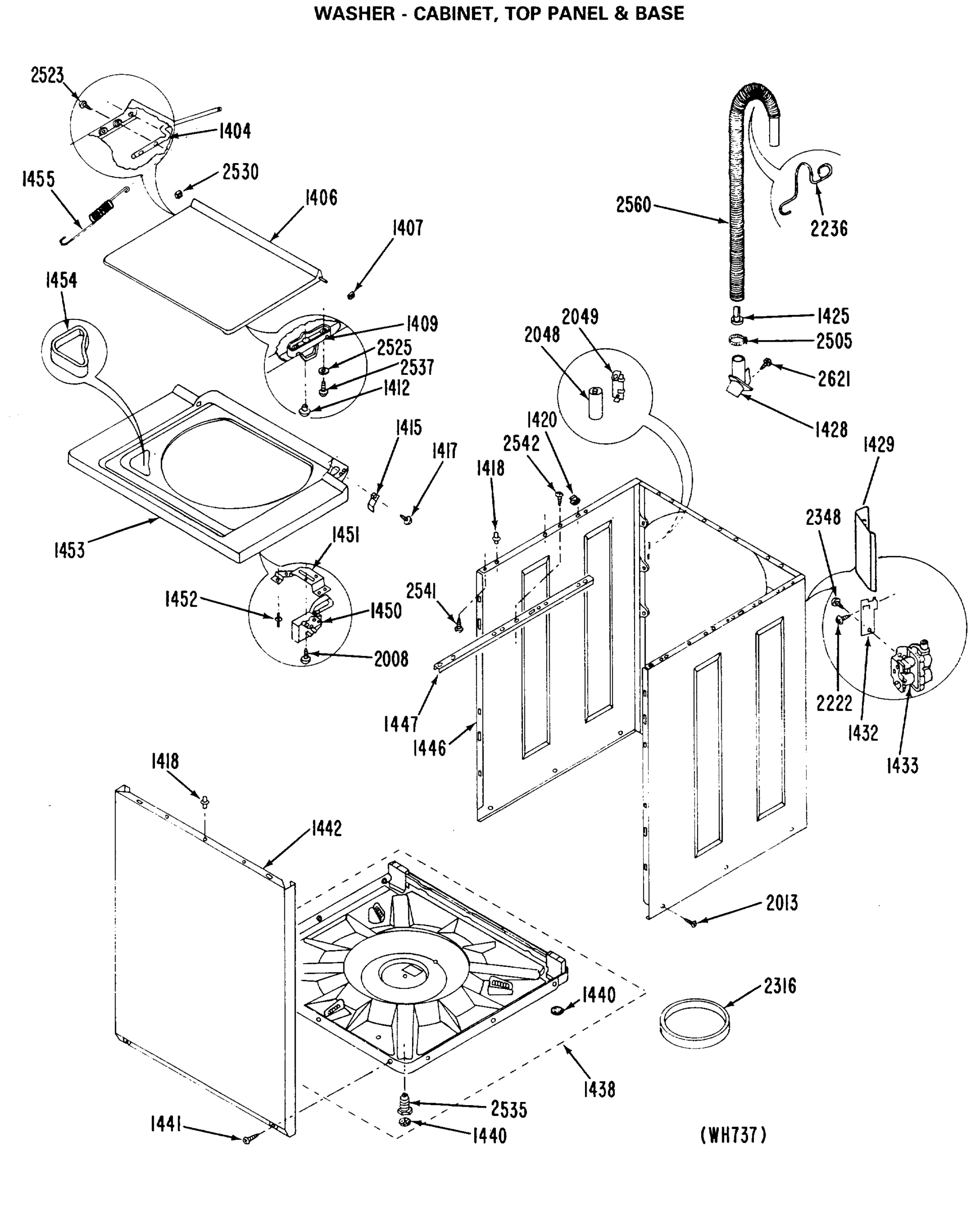 WASHER - CABINET, TOP PANEL & BASE