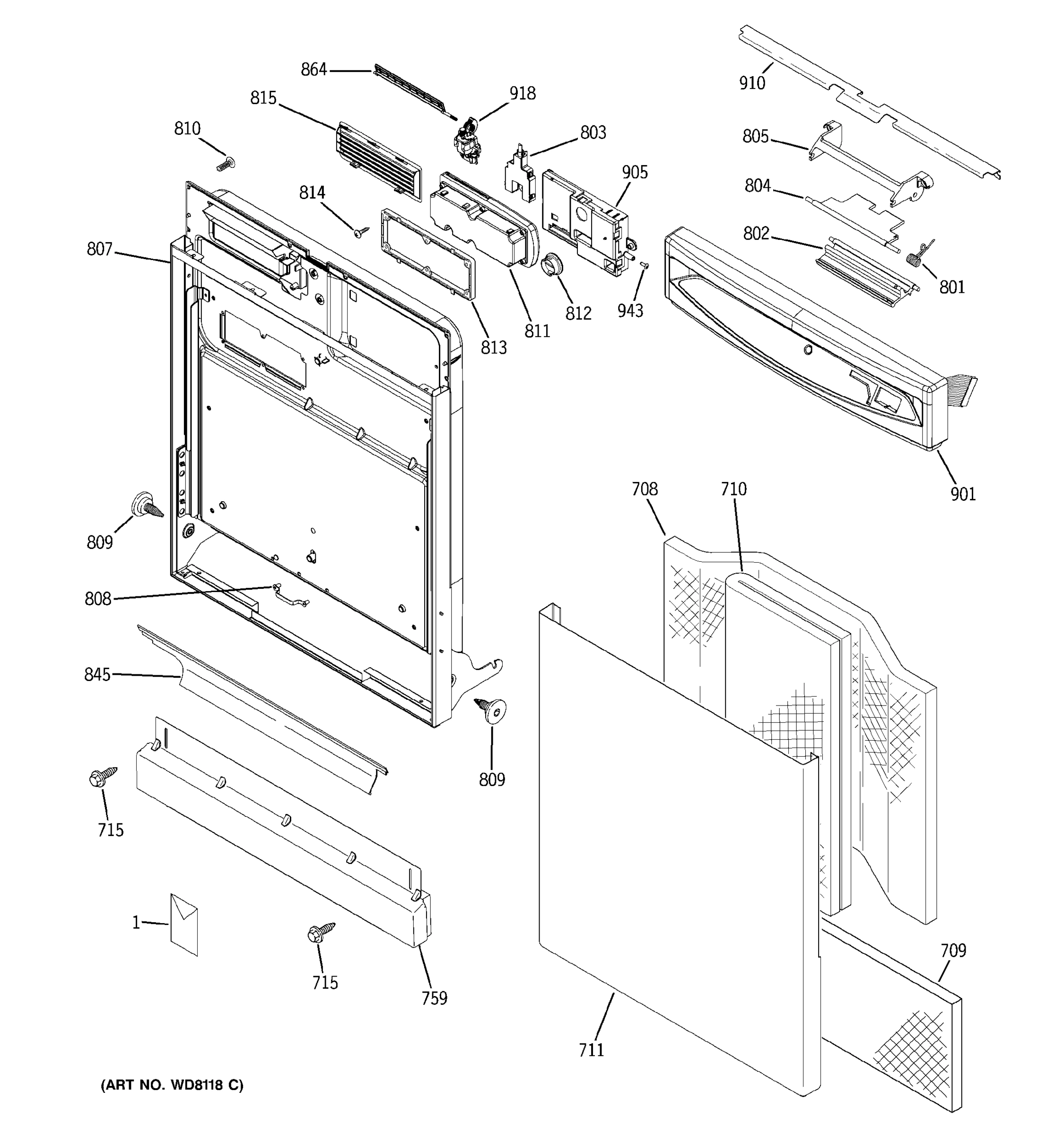 ESCUTCHEON & DOOR ASSEMBLY