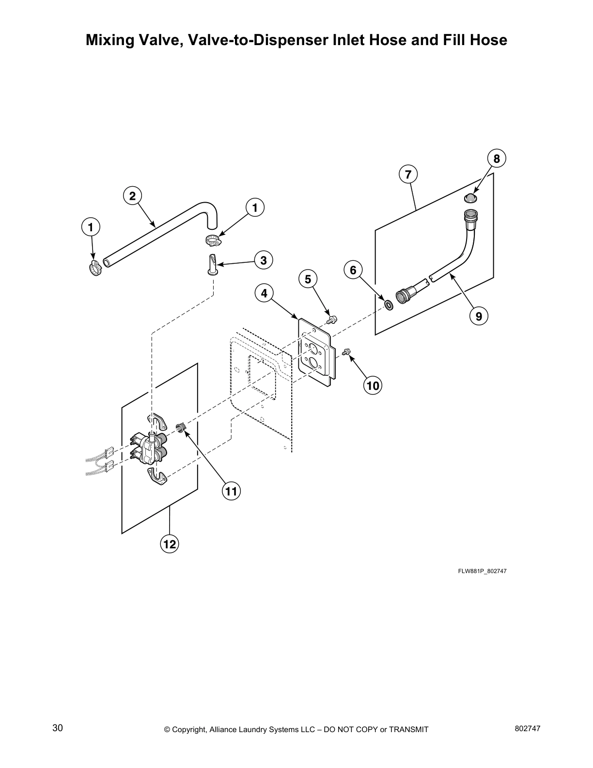 Mixing Valve, Valve-to-Dispenser Inlet Hose and Fill Hose