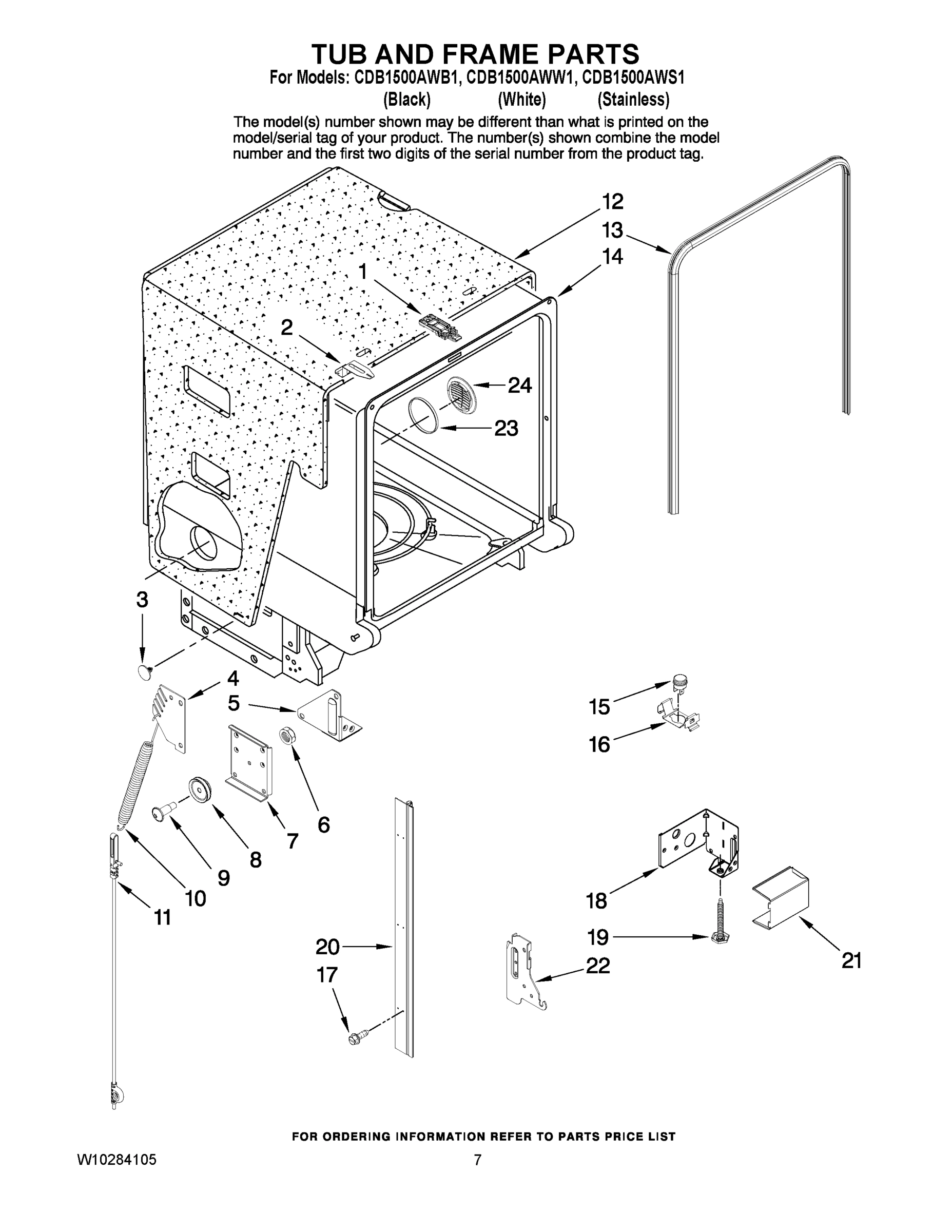 07 - TUB AND FRAME PARTS