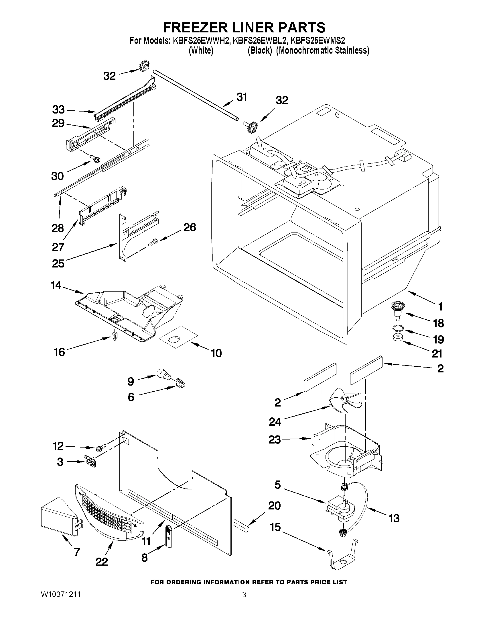 02 - FREEZER LINER PARTS