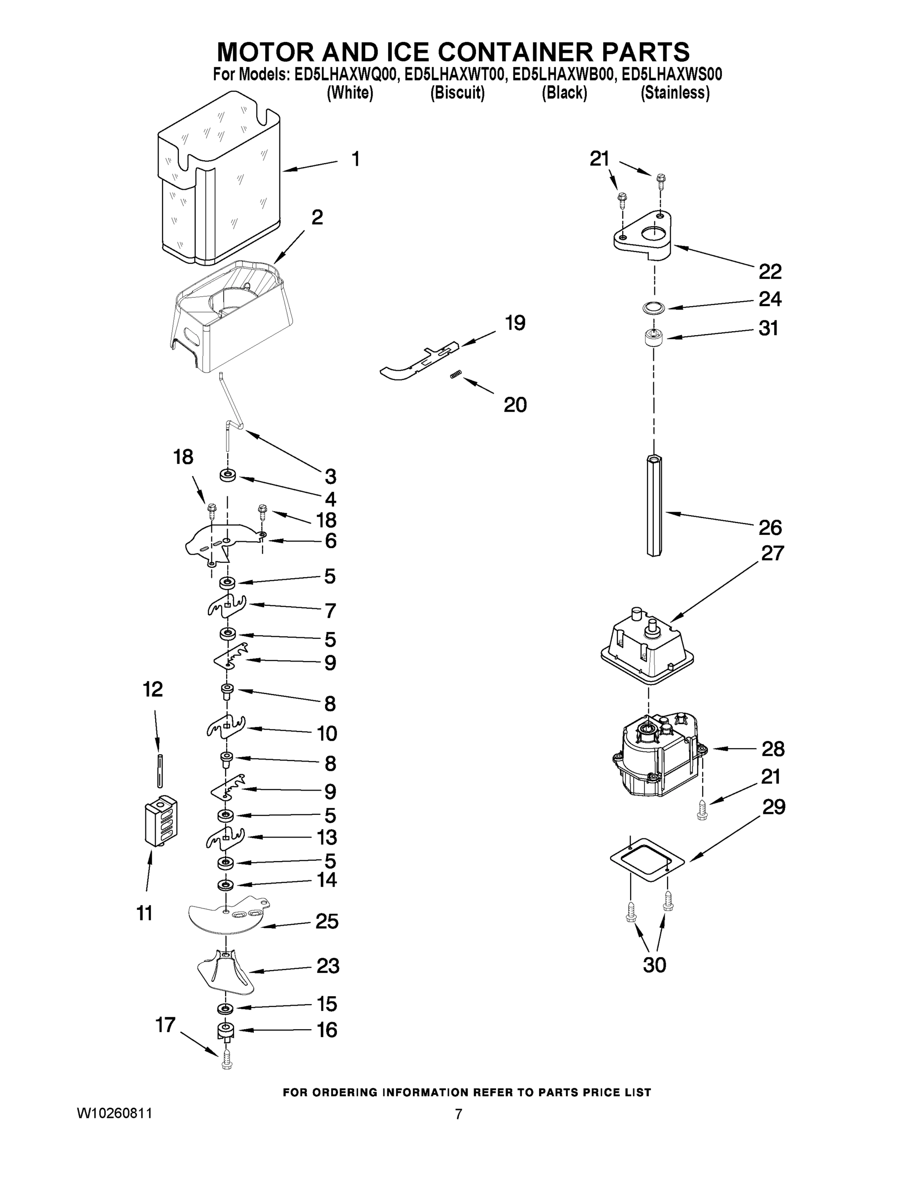 05 - MOTOR AND ICE CONTAINER PARTS