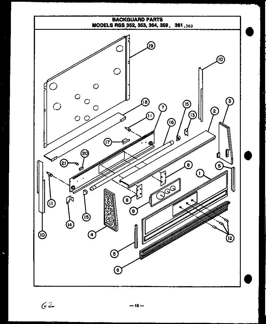 01 - BACKGUARD PARTS MODELS RSS 352