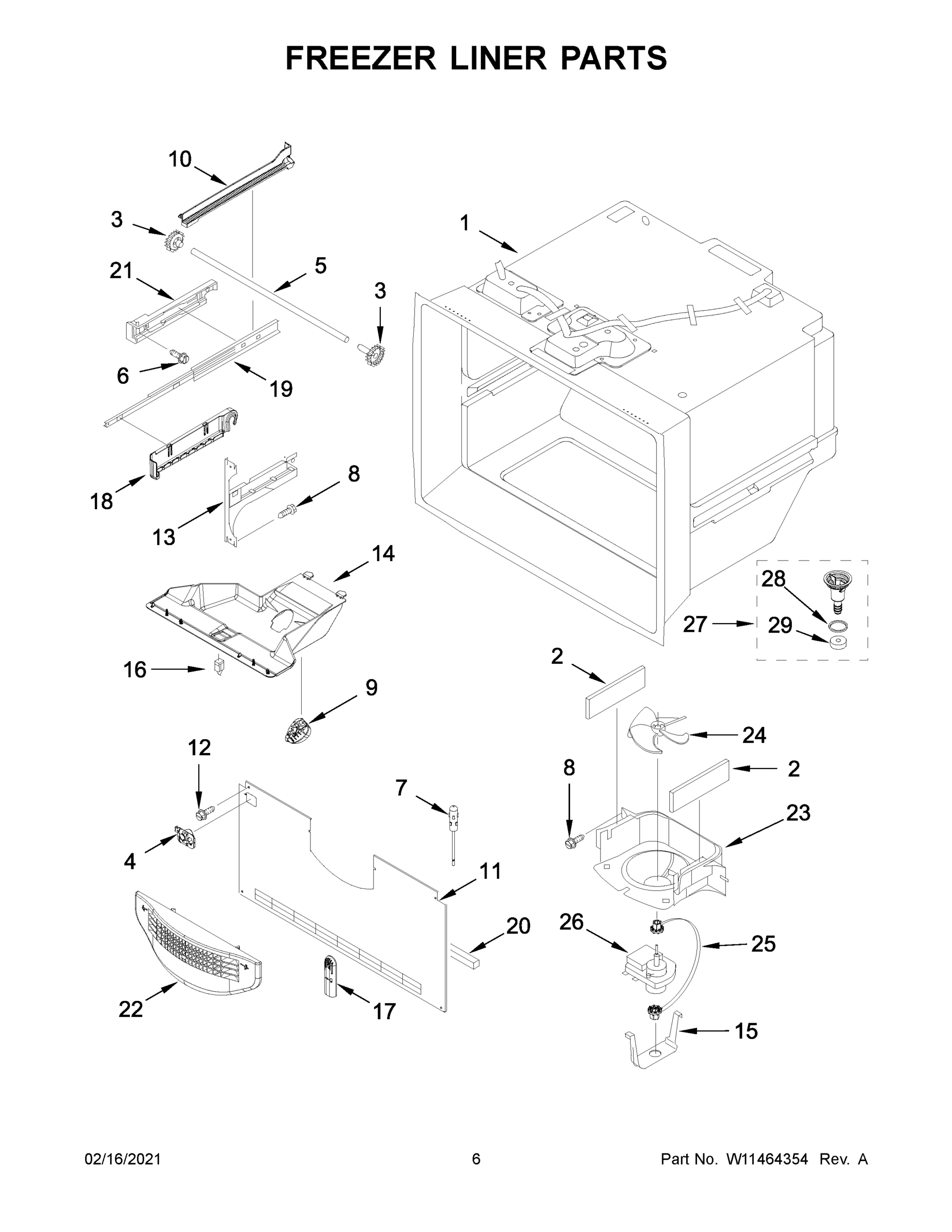04 - FREEZER LINER PARTS