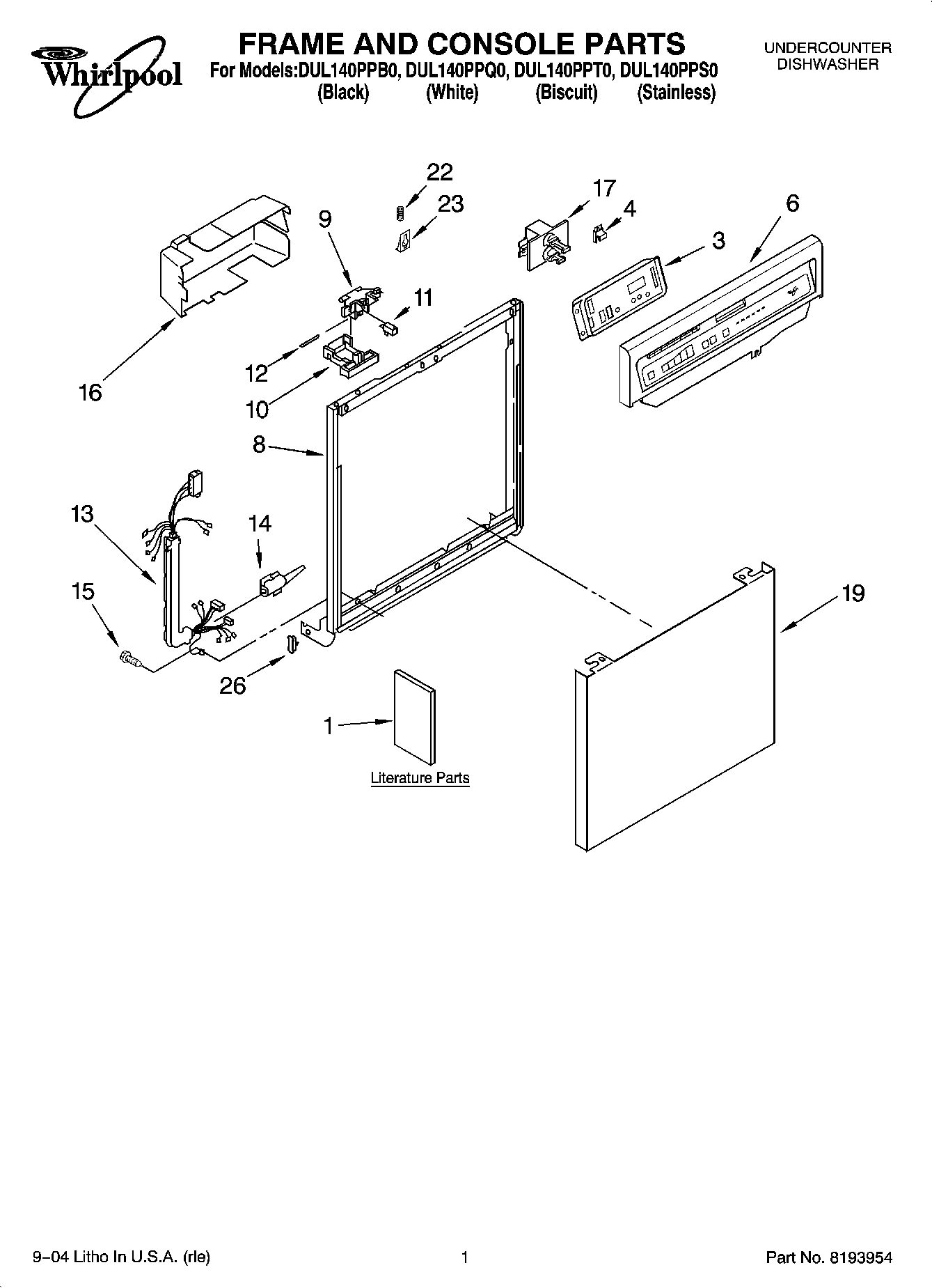 01 - FRAME AND CONSOLE PARTS