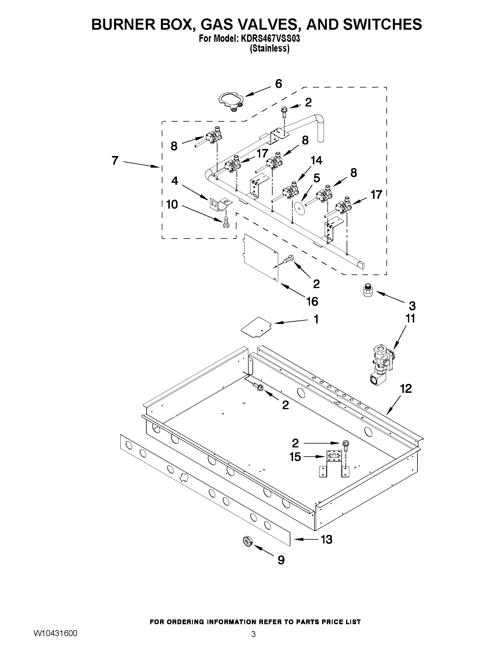 02 - BURNER BOX, GAS VALVES, AND SWITCHES