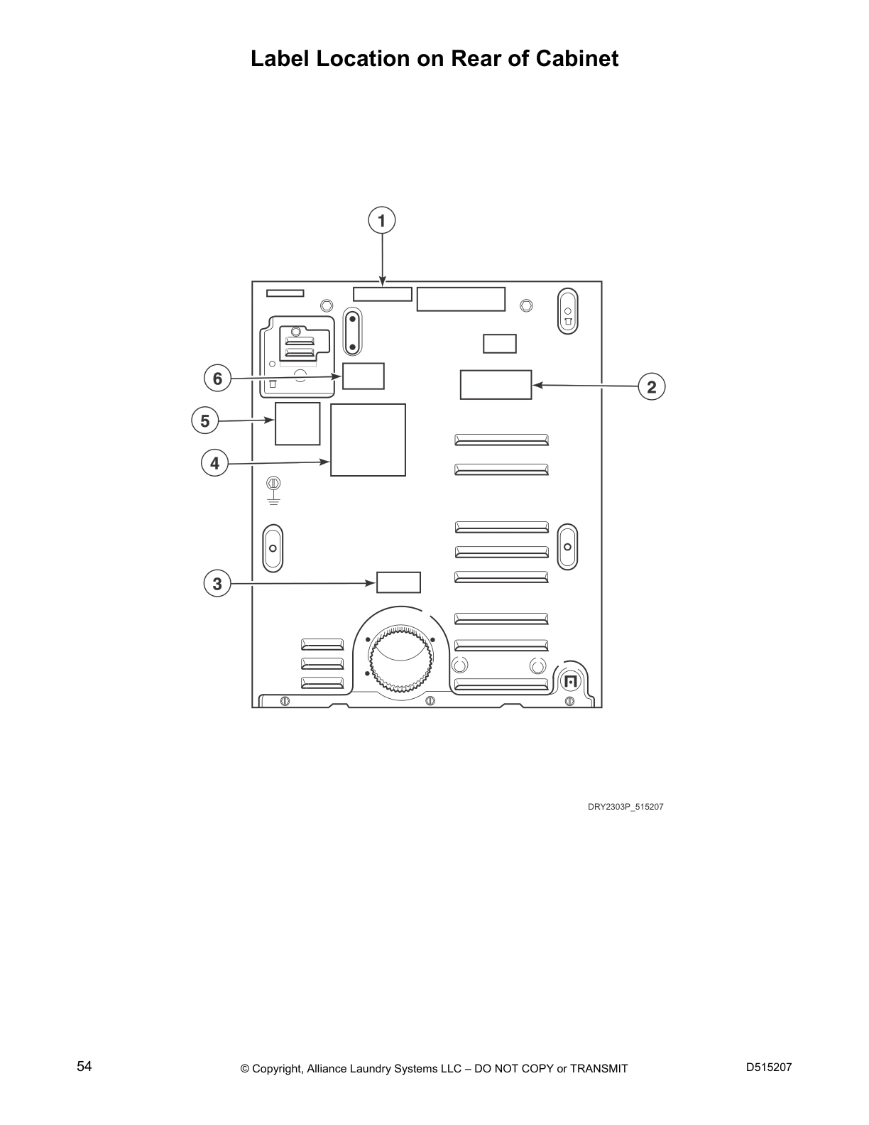 Label Location on Rear of Cabinet