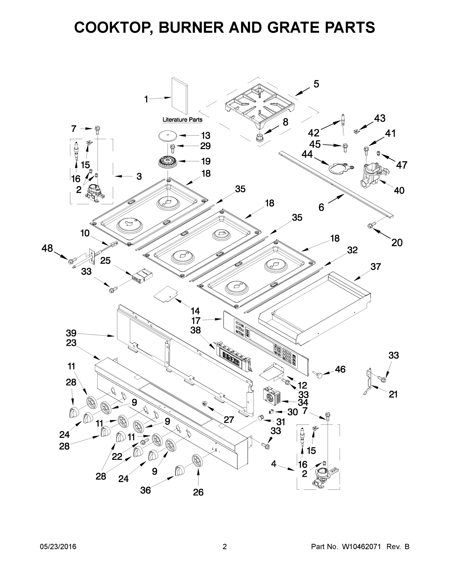 02 - COOKTOP, BURNER AND GRATE PARTS