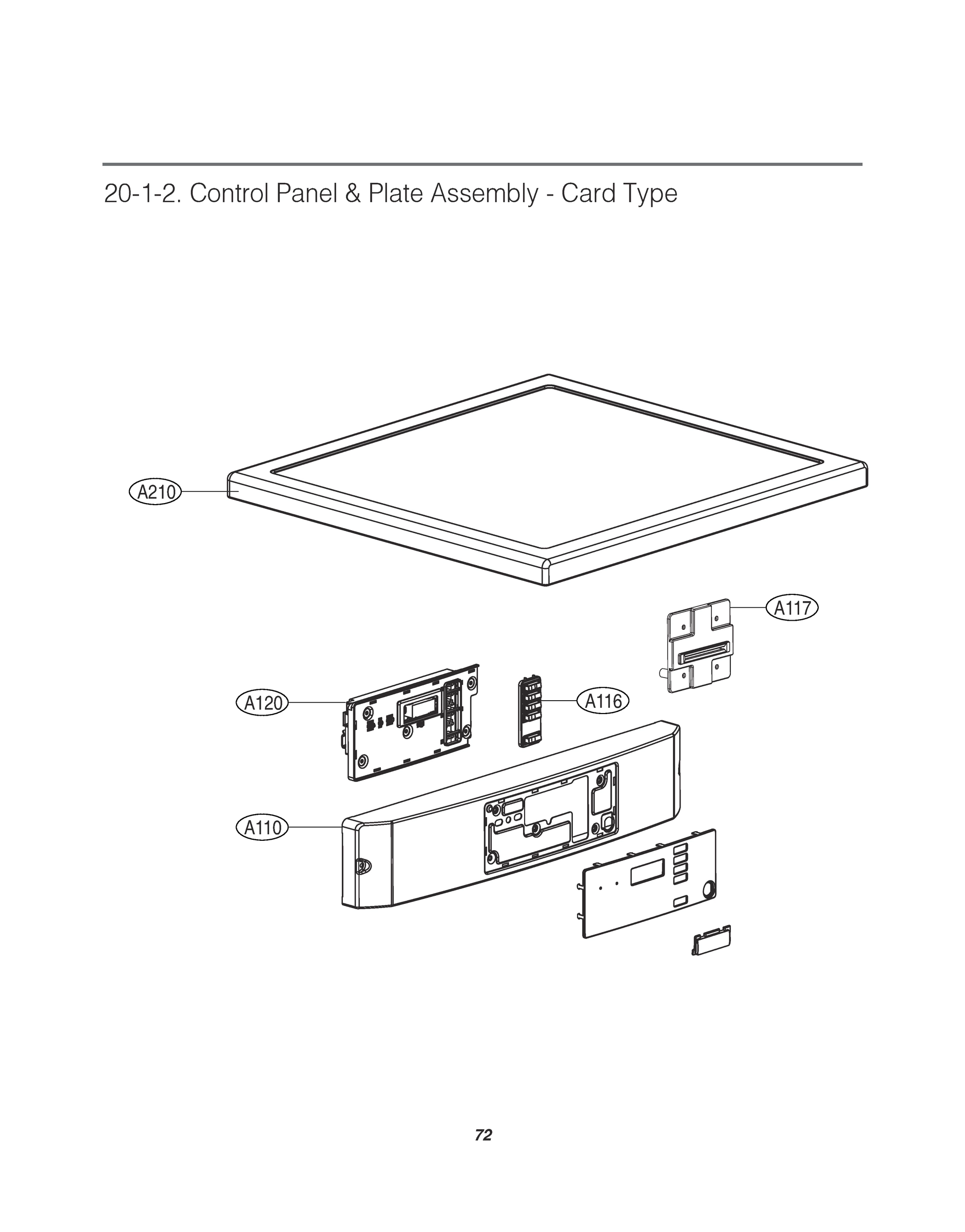 CONTROL PANEL & PLATE ASSEMBLY CARD TYPE