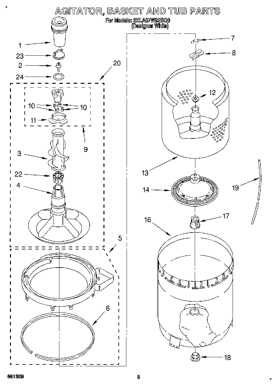 03 - AGITATOR, BASKET AND TUB