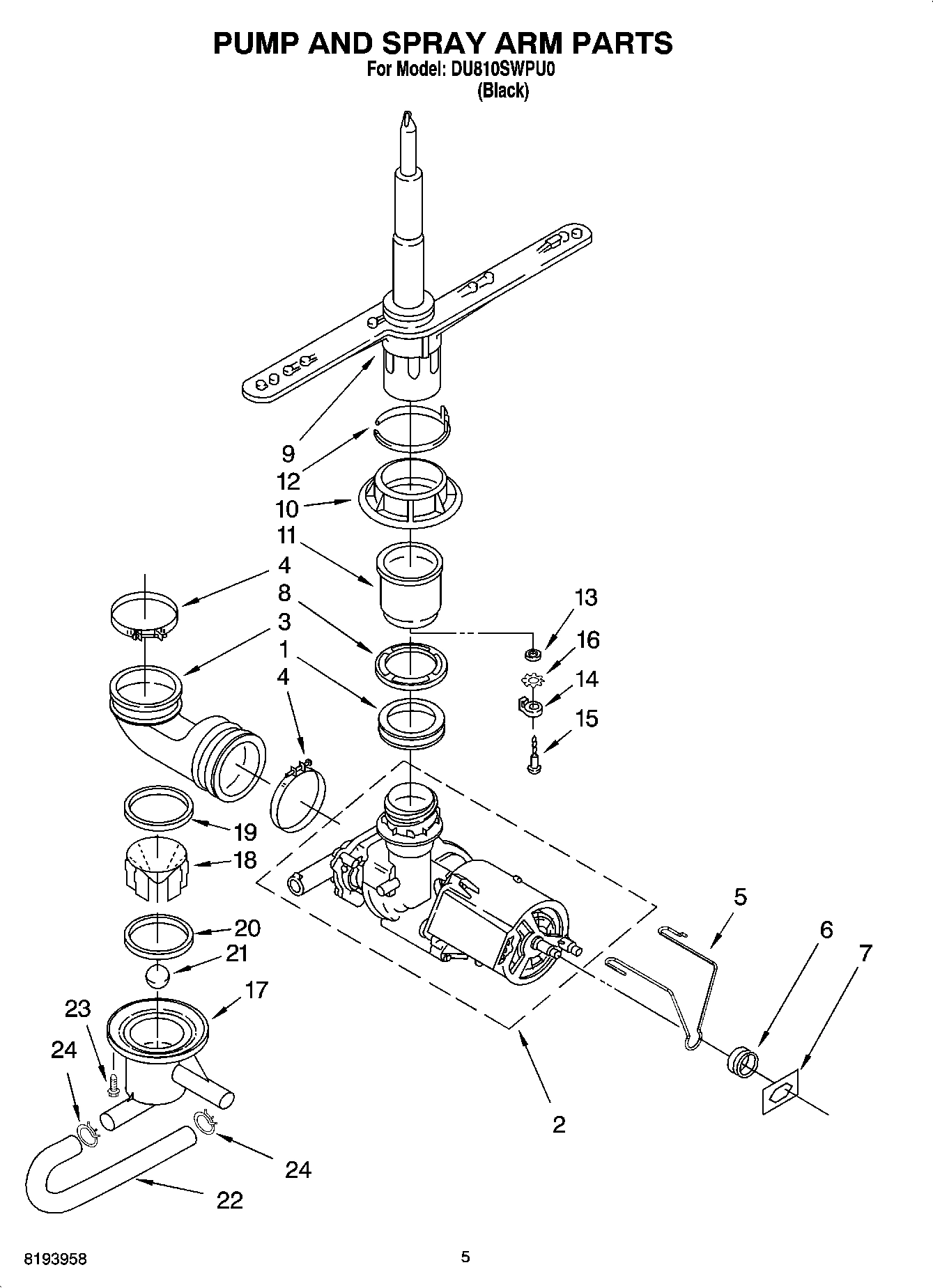 04 - PUMP AND SPRAY ARM PARTS