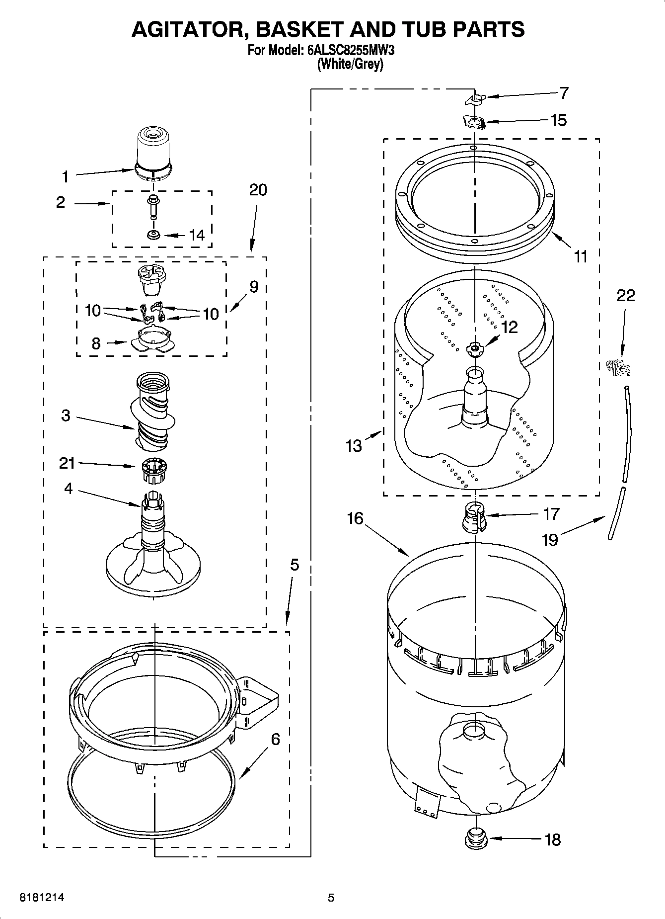 03 - AGITATOR, BASKET AND TUB PARTS