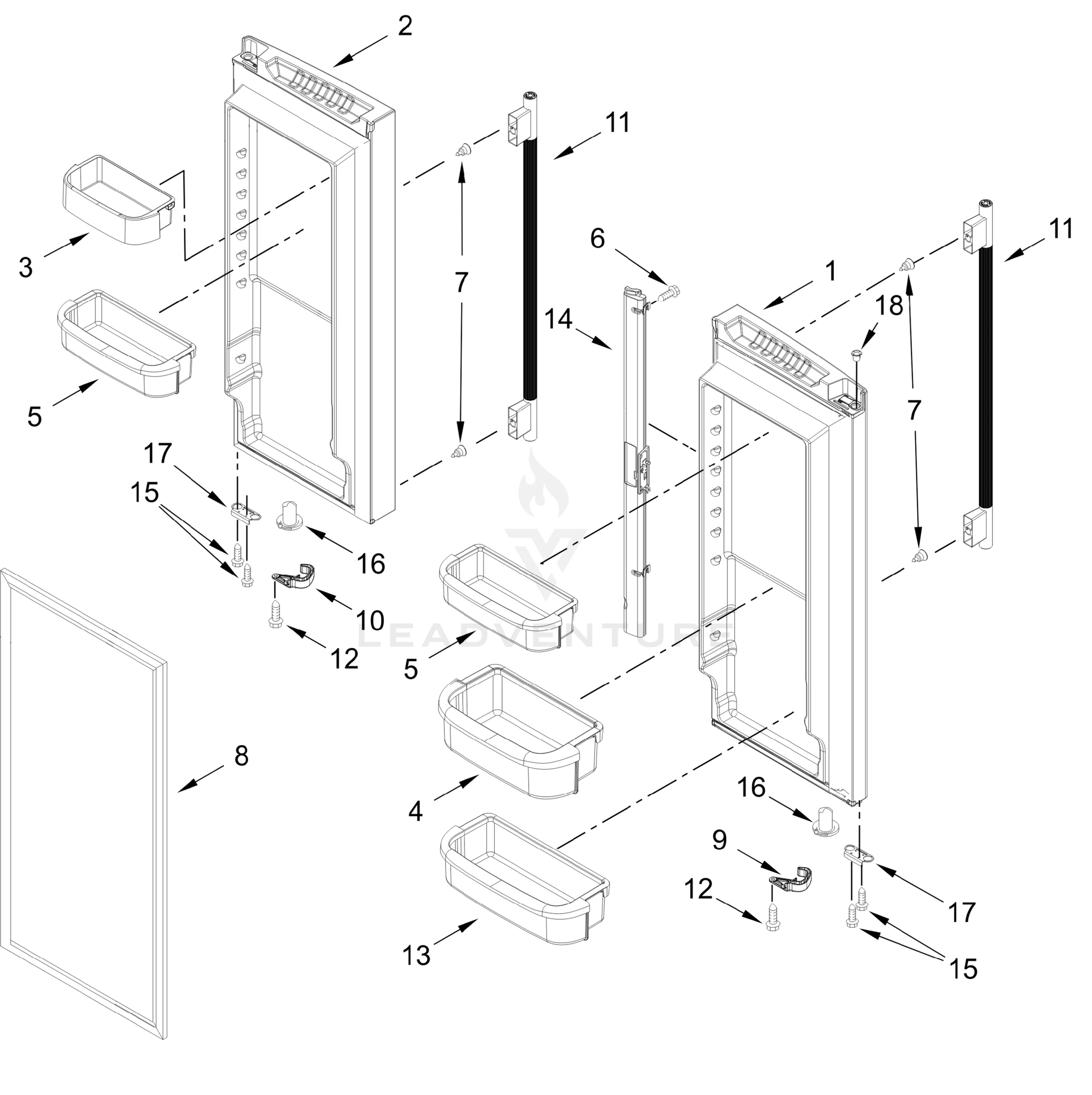 REFRIGERATOR DOOR PARTS