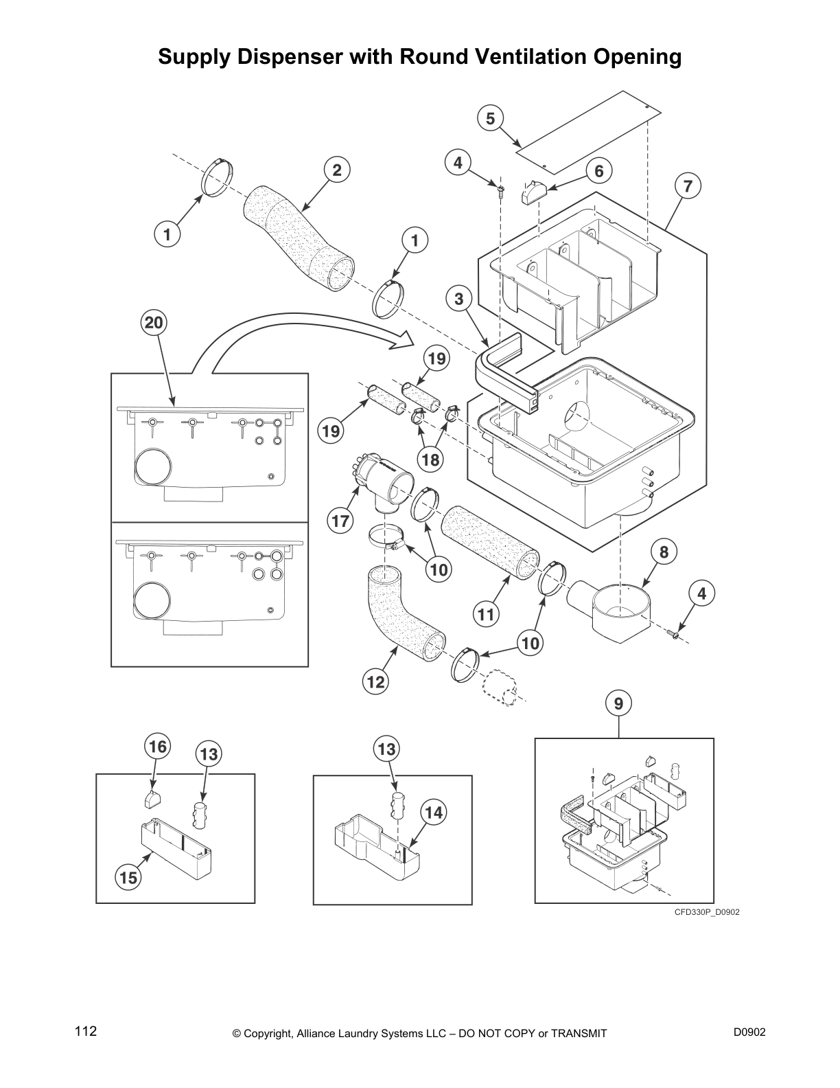 Supply Dispenser with Round Ventilation Opening
