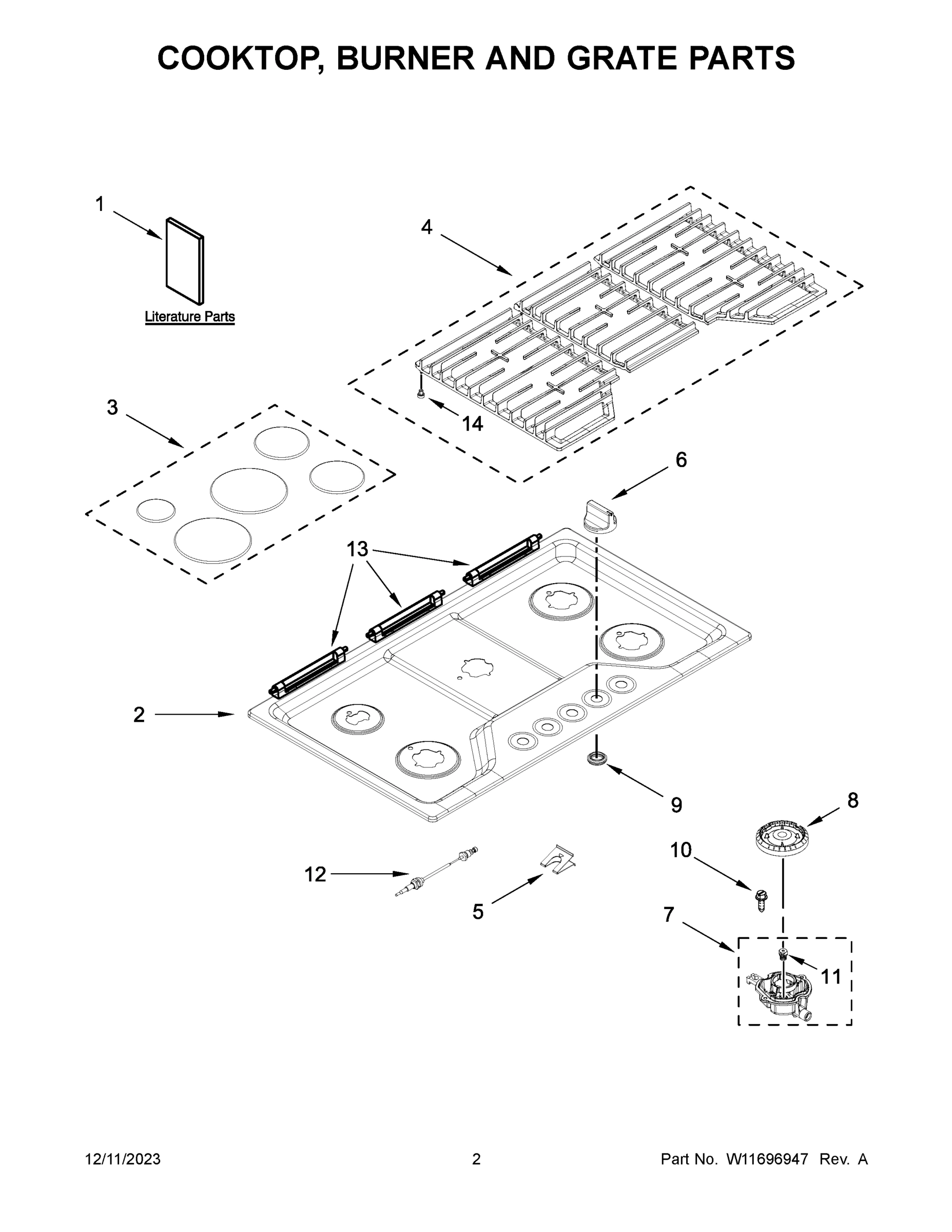 02 - COOKTOP, BURNER AND GRATE PARTS