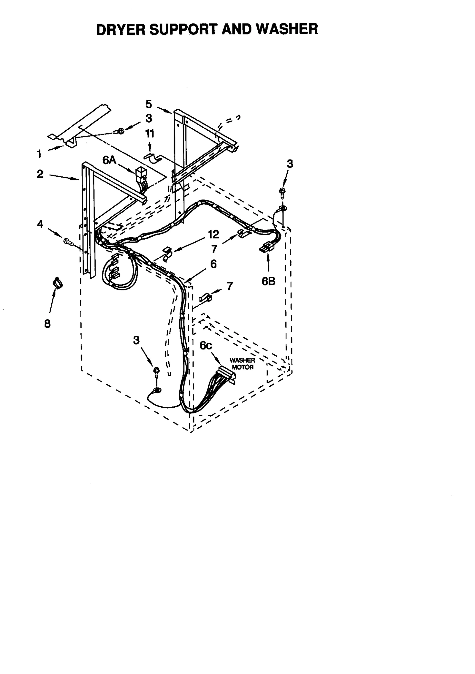 DRYER SUPPORT AND WASHER