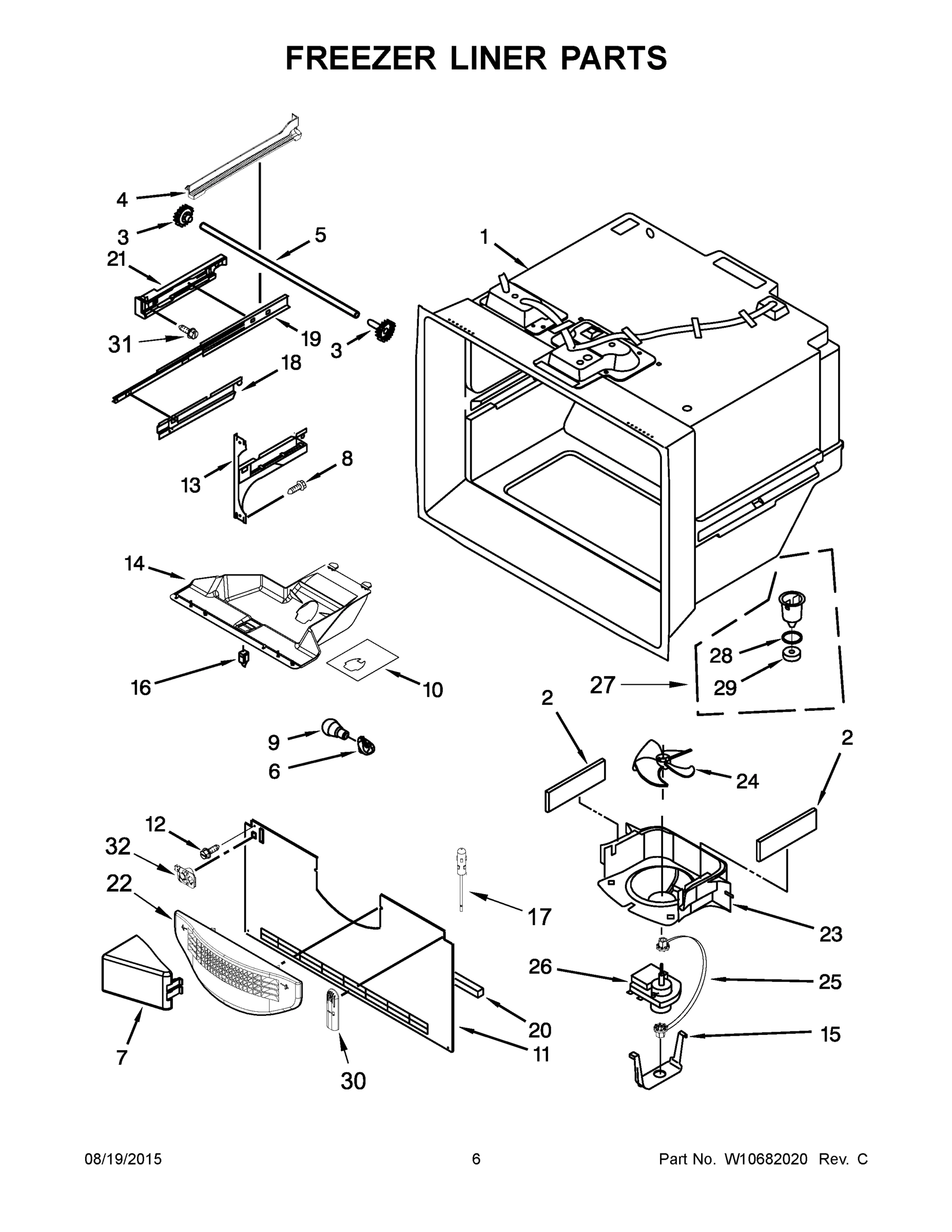 04 - FREEZER LINER PARTS