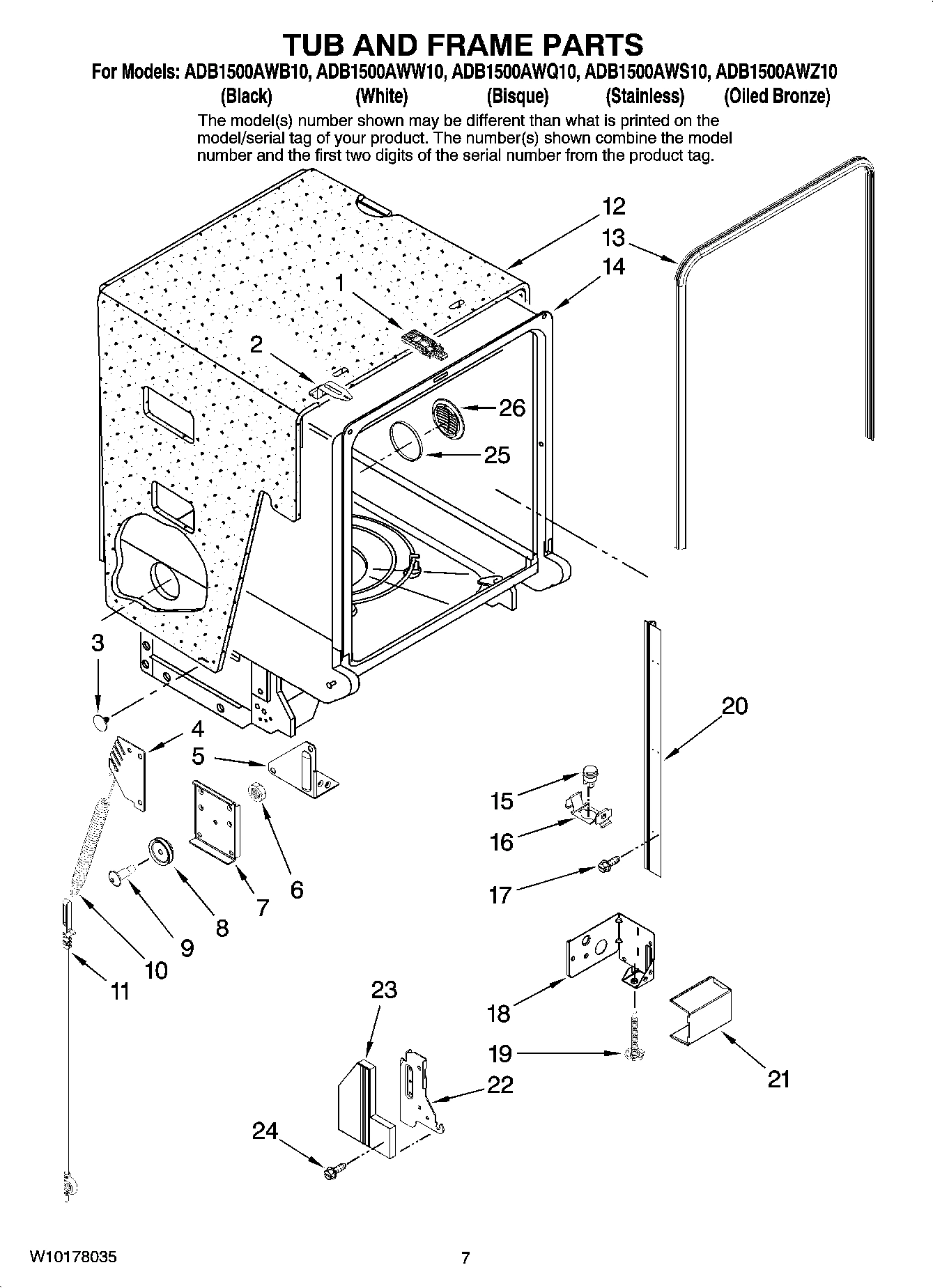 07 - TUB AND FRAME PARTS