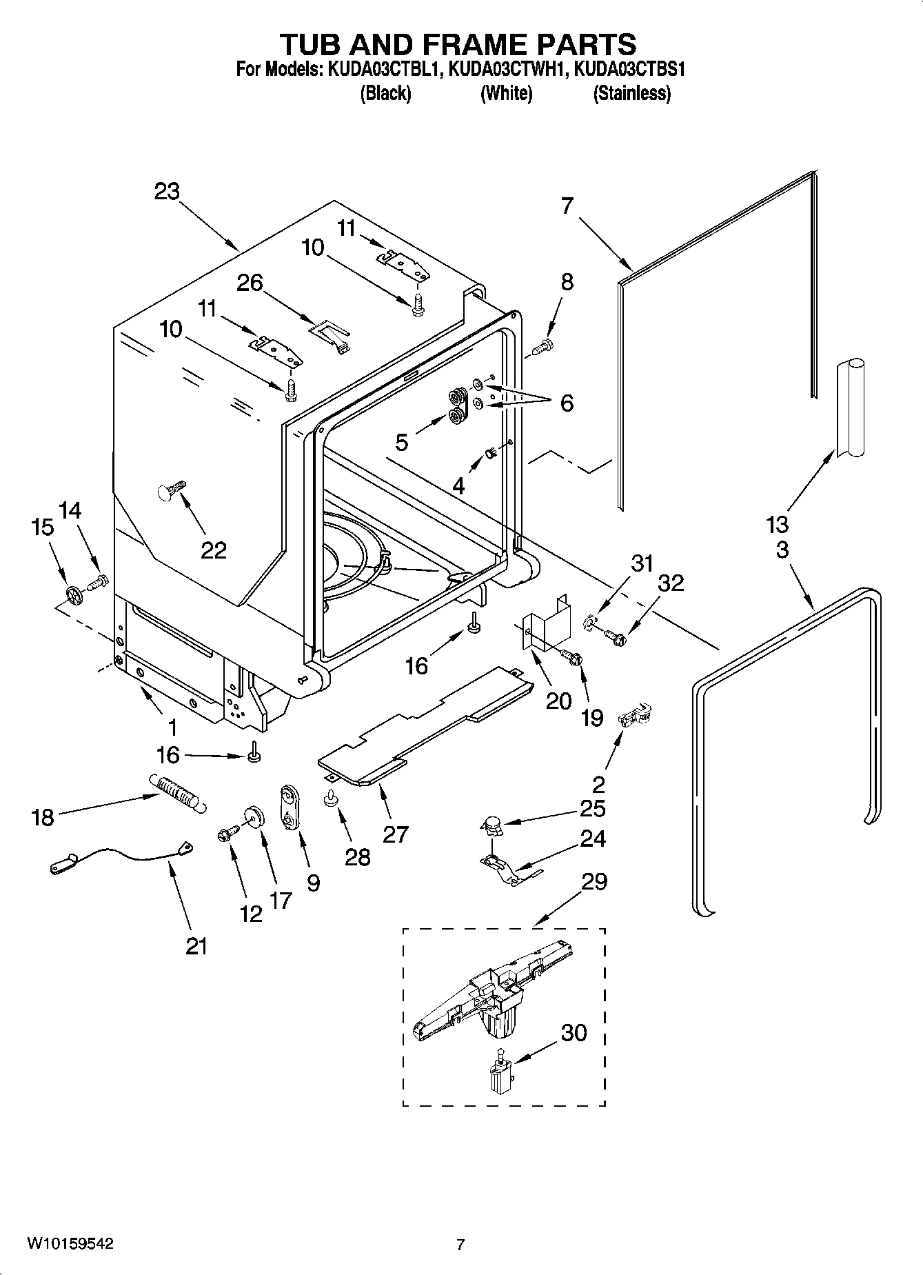 07 - TUB AND FRAME PARTS