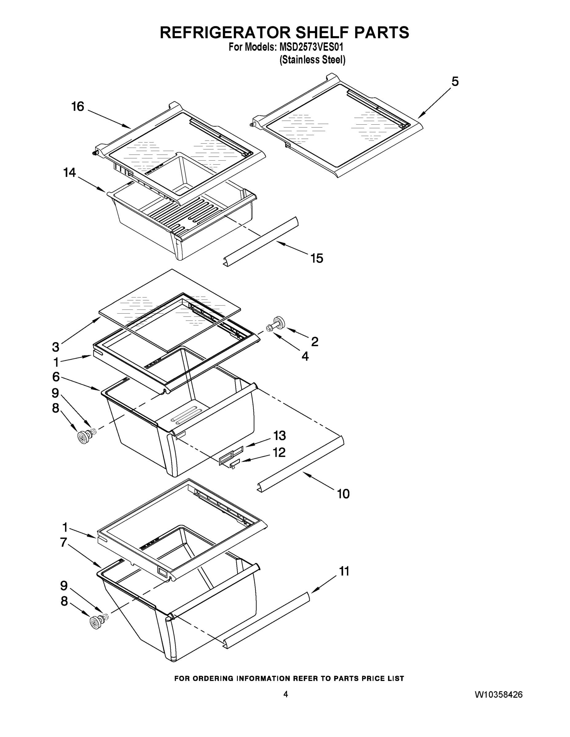 03 - REFRIGERATOR SHELF PARTS